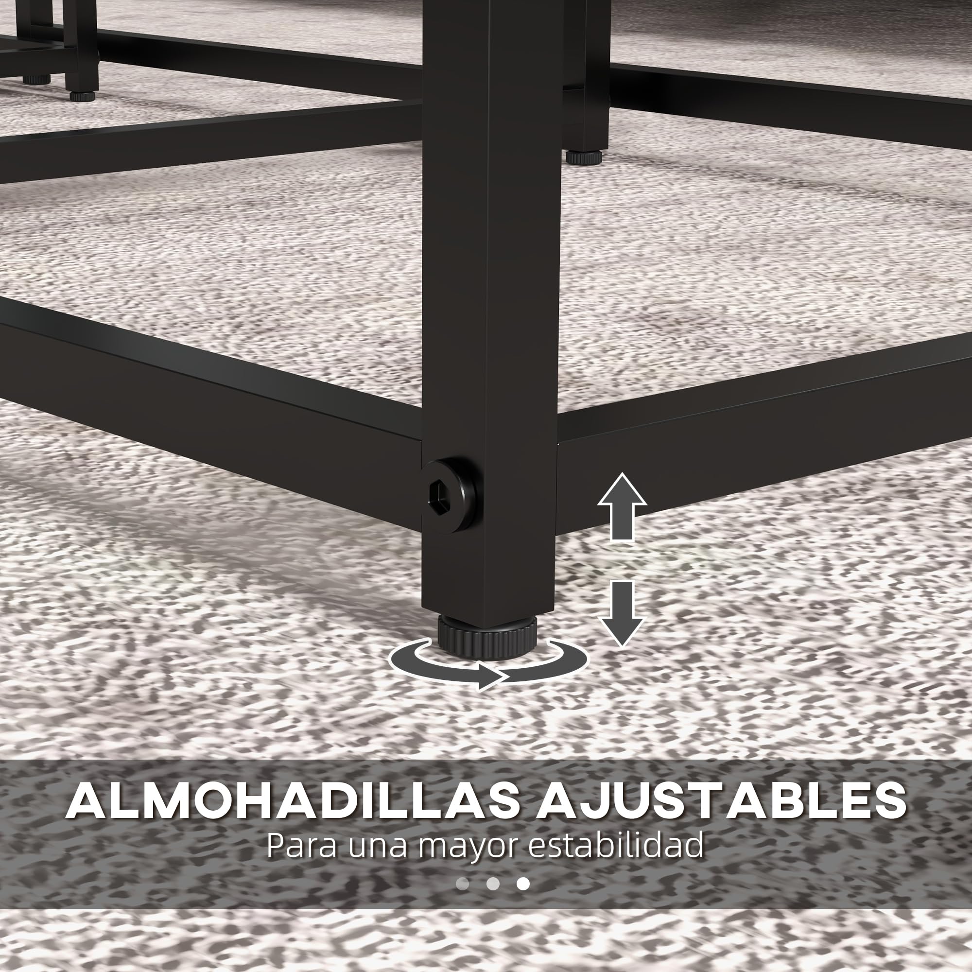HOMCOM Juego de 3 Mesas Auxiliares para Salón, Mesas Nido con Efecto Mármol y Marco de Acero, Estilo Moderno, para Sala de Estar, Dormitorio, Blanco