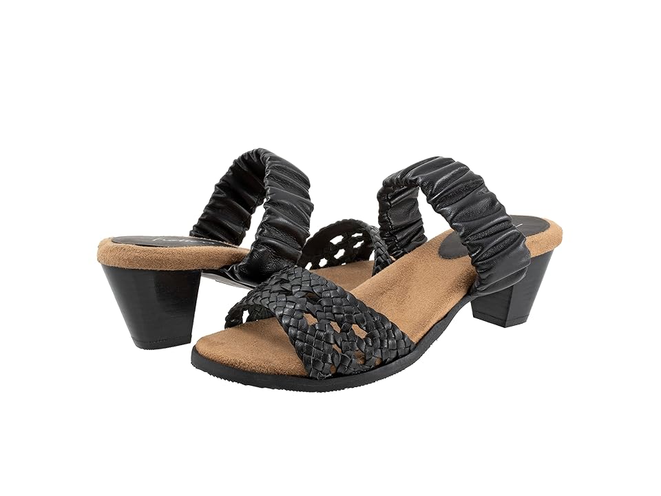 Trotters Mae (Black) Women's Sandals INTERNATIONAL SHIPPING