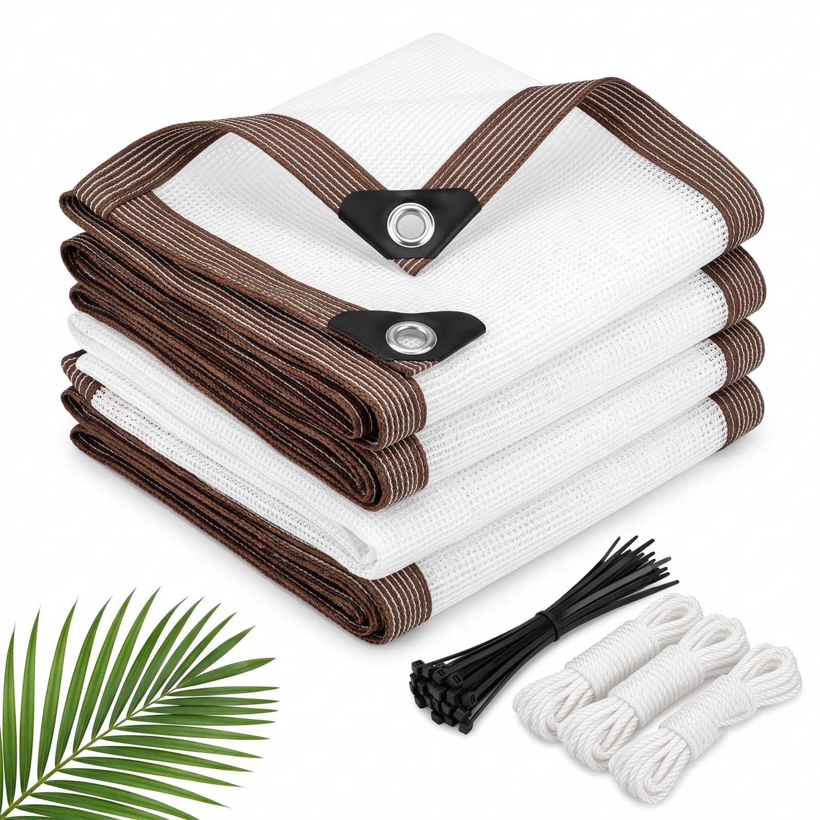 Malla de sombreo blanca de HDPE transpirable para proteccion de plantas y patios en exterior