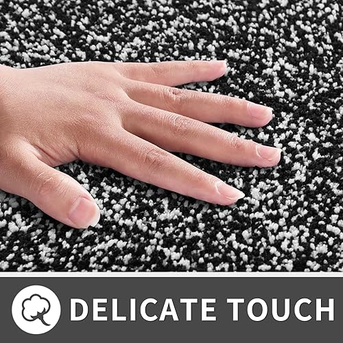 Miniatura 4 de Yimobra Alfombras de baño antideslizantes, lavables, ultra suaves y absorbentes, alfombra de baño de microfibra de doble tono con respaldo de goma
