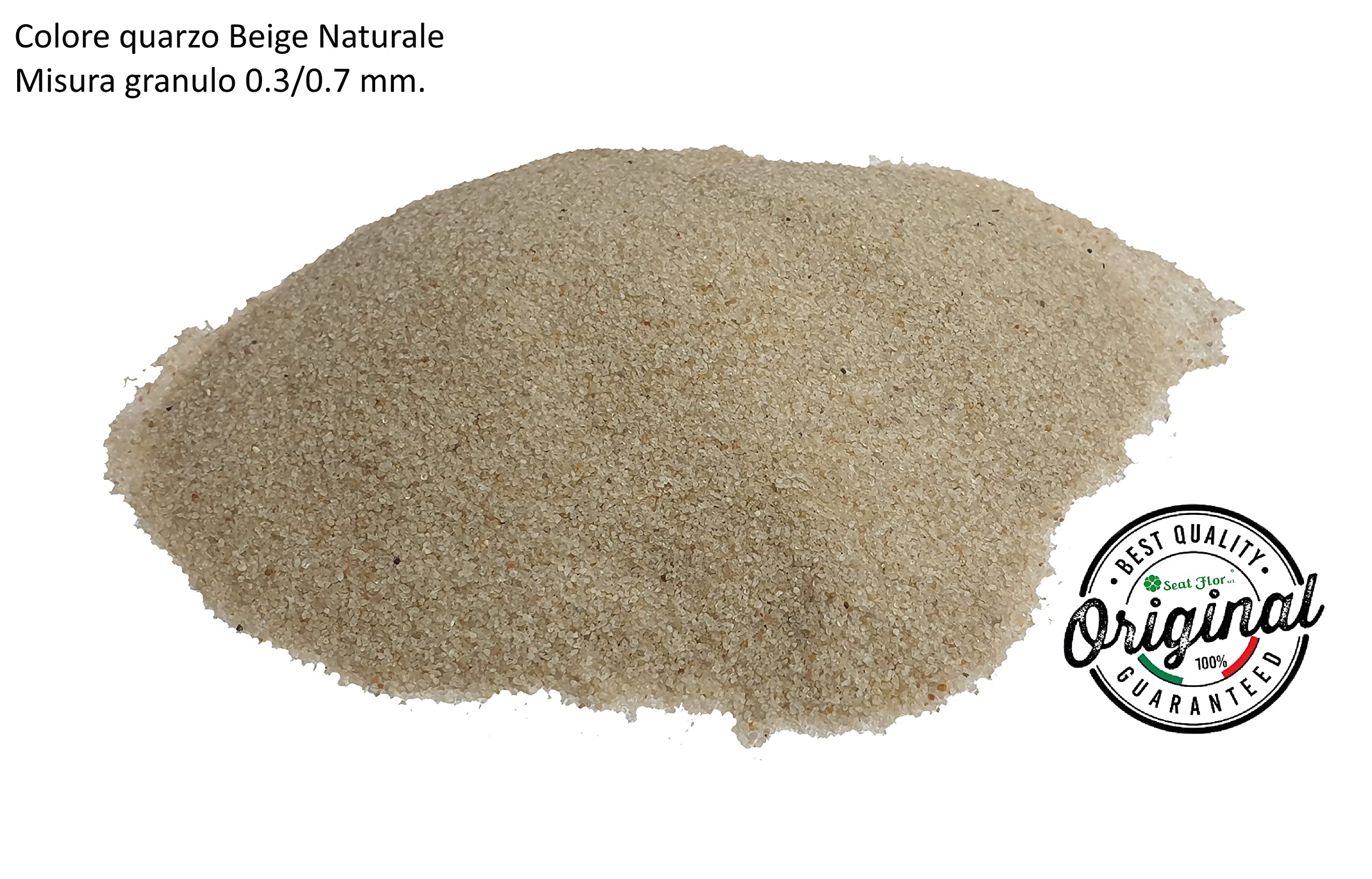 Sabbia Per Acquari Colorata | 2 Kg | Bianco | Non Tossica | Made In Italy | Granulometria 0.3-0.7 Mm