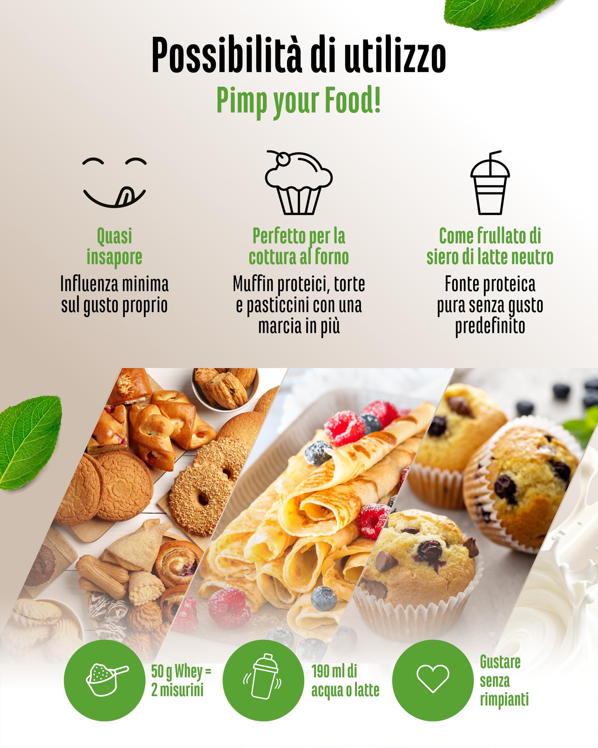 vit4ever Yummy Kitchen - 82% Proteine - 1000 g di Polvere - Neutro | Proteine per Cucinare e Fare Dolci - Termostabile, con Lattasi, Low Carb, Low Sugar, Senza Glutine e Senza Aromi Artificiali