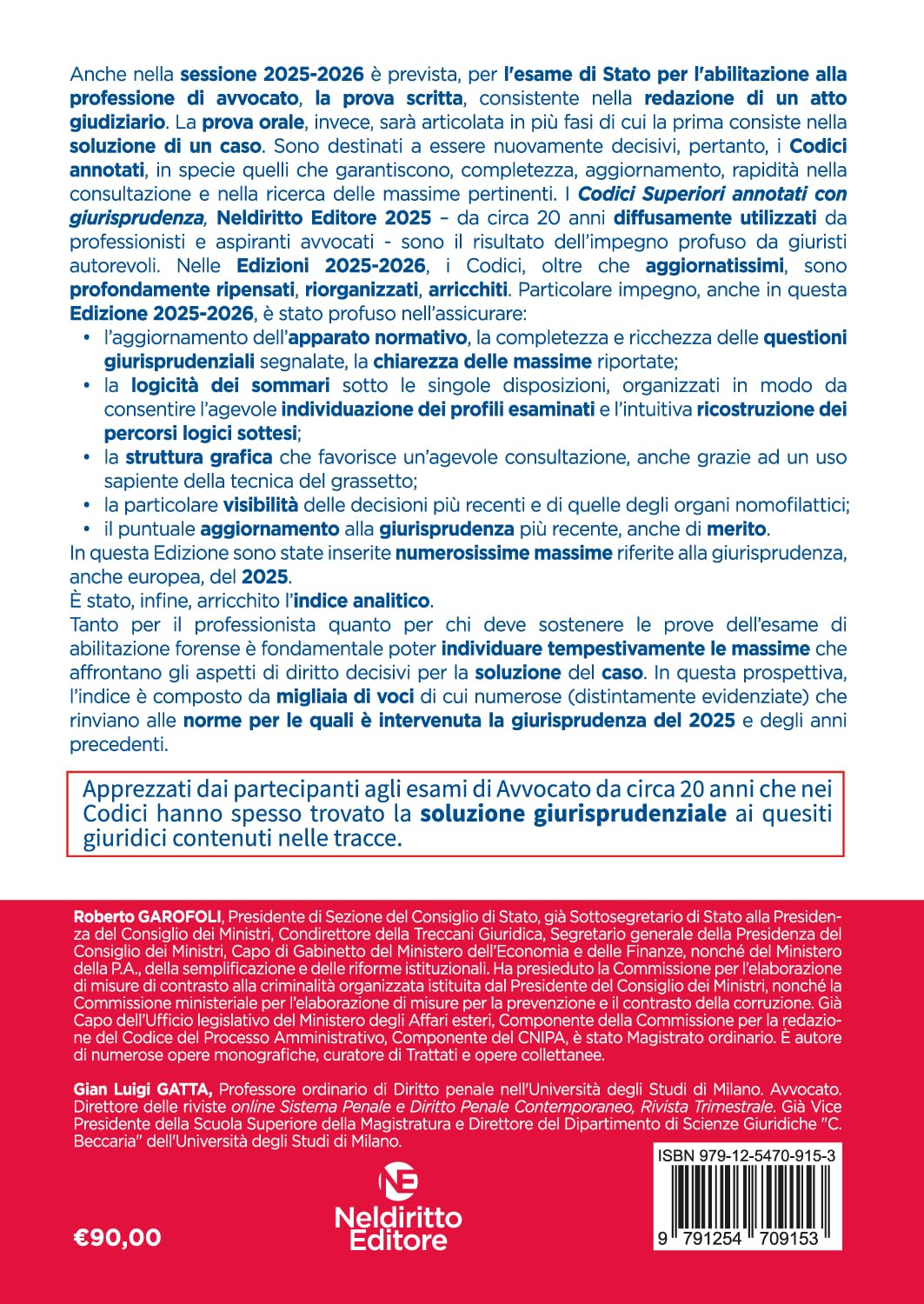 Codice penale annotato con la giurisprudenza 2025-2026 per l'esame di avvocato