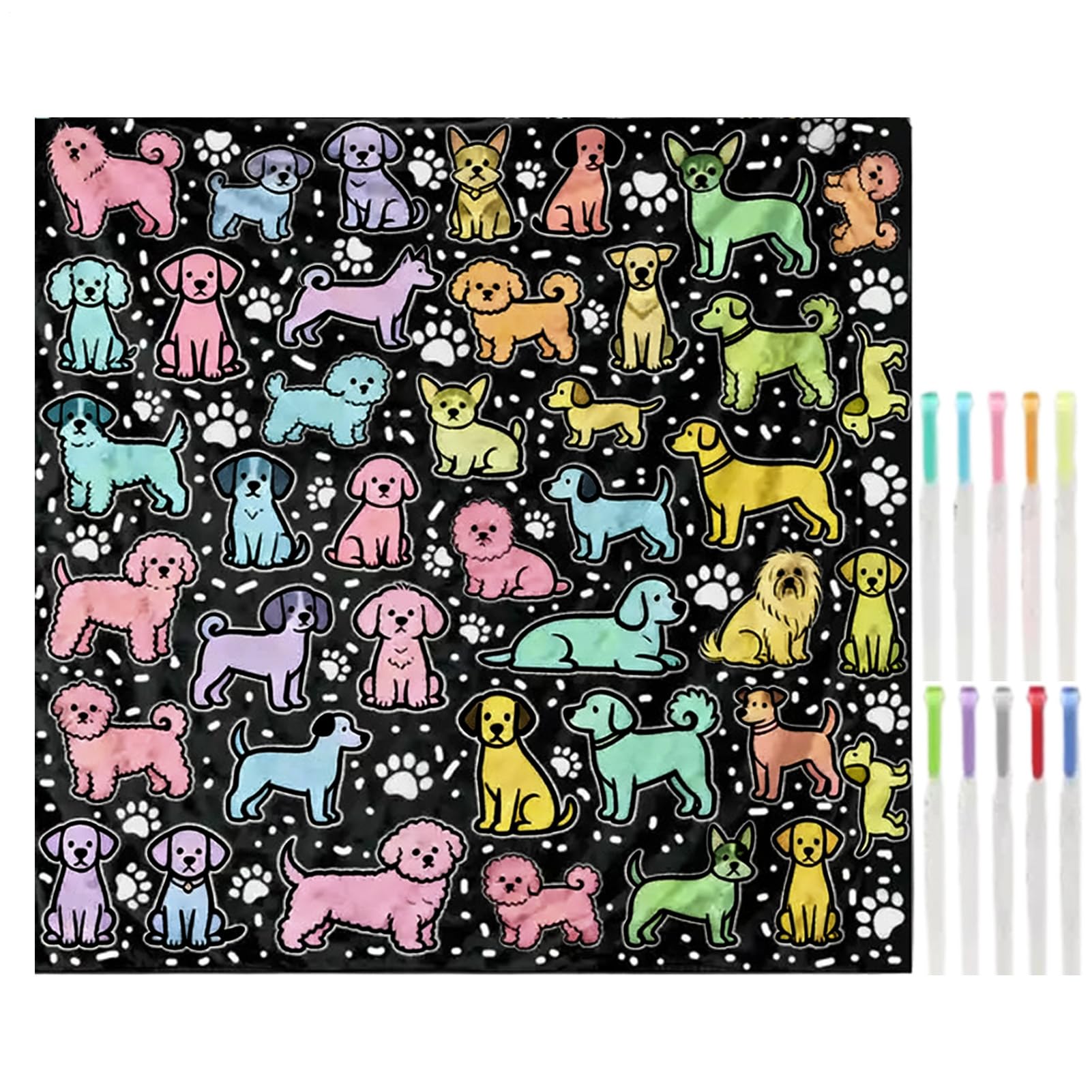 Generisch z bazgrołem – 145 x 120 cm z 12 flamastrami – kreatywny do samodzielnego ozdobienia, do dekoracji mieszkania, salonu, , łóżka, krzesła, biura, domu wiejskiego, hotelu, mieszkania