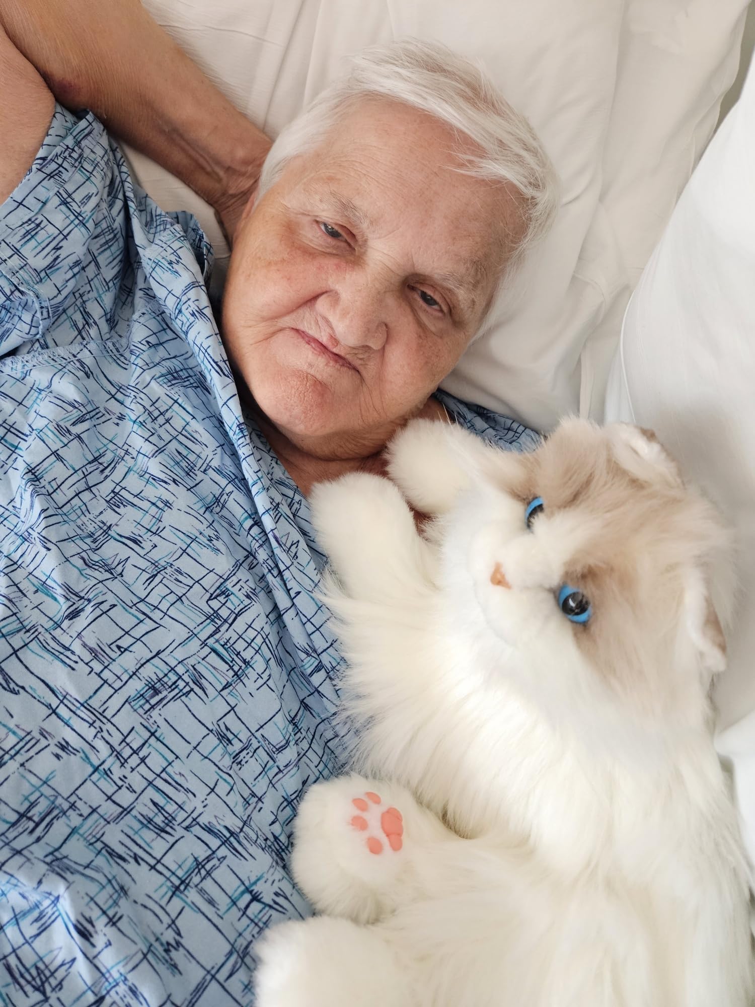 Chongker Robot Gatto Compagno Interattivo Peluche Fatto a Mano con Risposta Vocale Battito Cardiaco Ronzio Realistici Regali