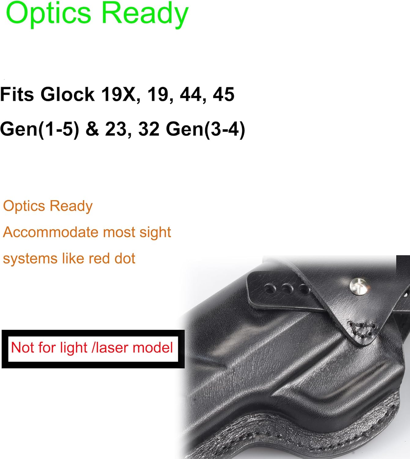 Full Grain Leather IWB Holster for Glock 17, Custom Made Fit: Glock 17 (Gen 1-5) & Glock 22 Glock 31 (Gen 3-4)/ Optics Ready/Right Hand/Brown Inside Waistband