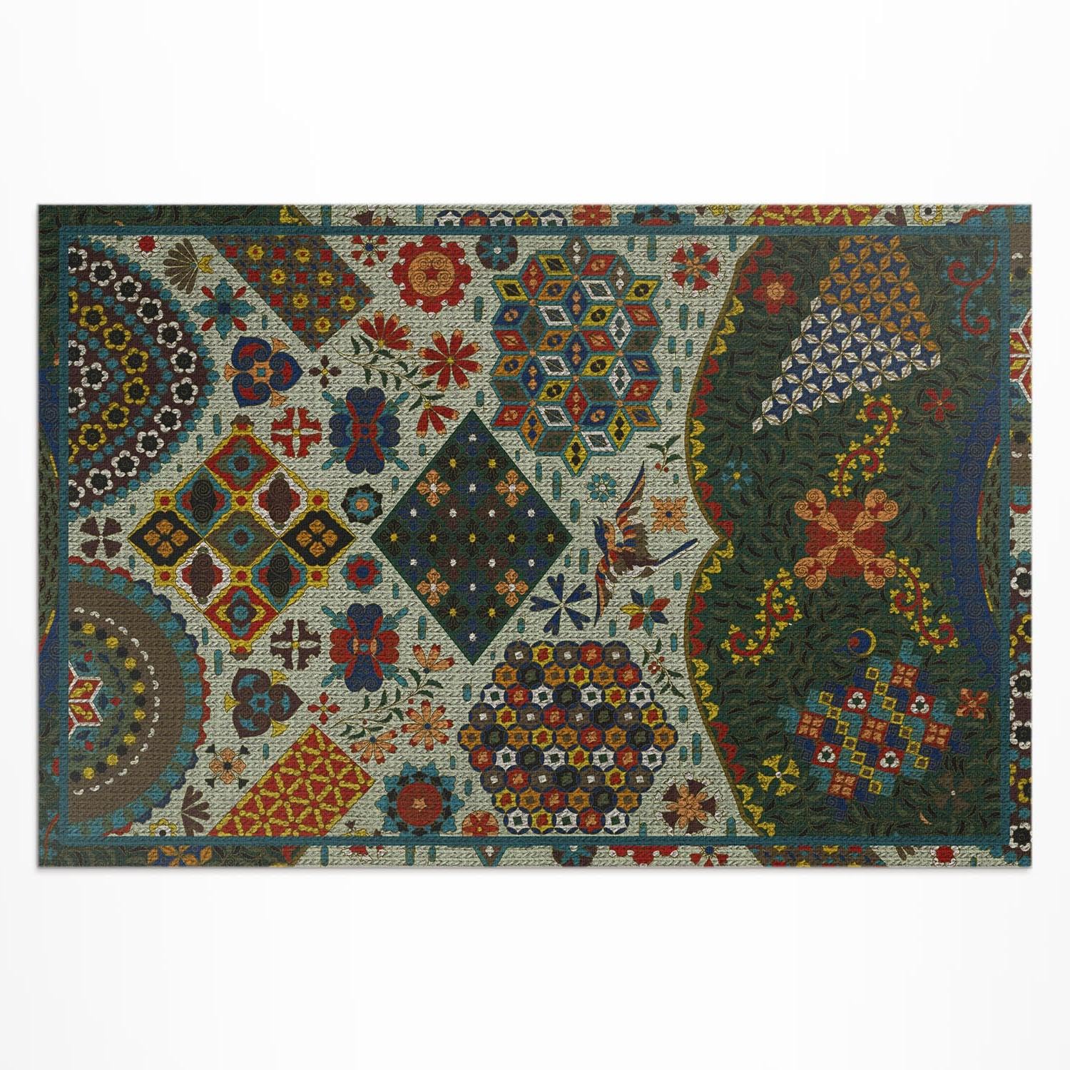 Tapis d'extérieur 80x120 cm Albert Racinet en PVC rectangulaire style japonais pour terrasse