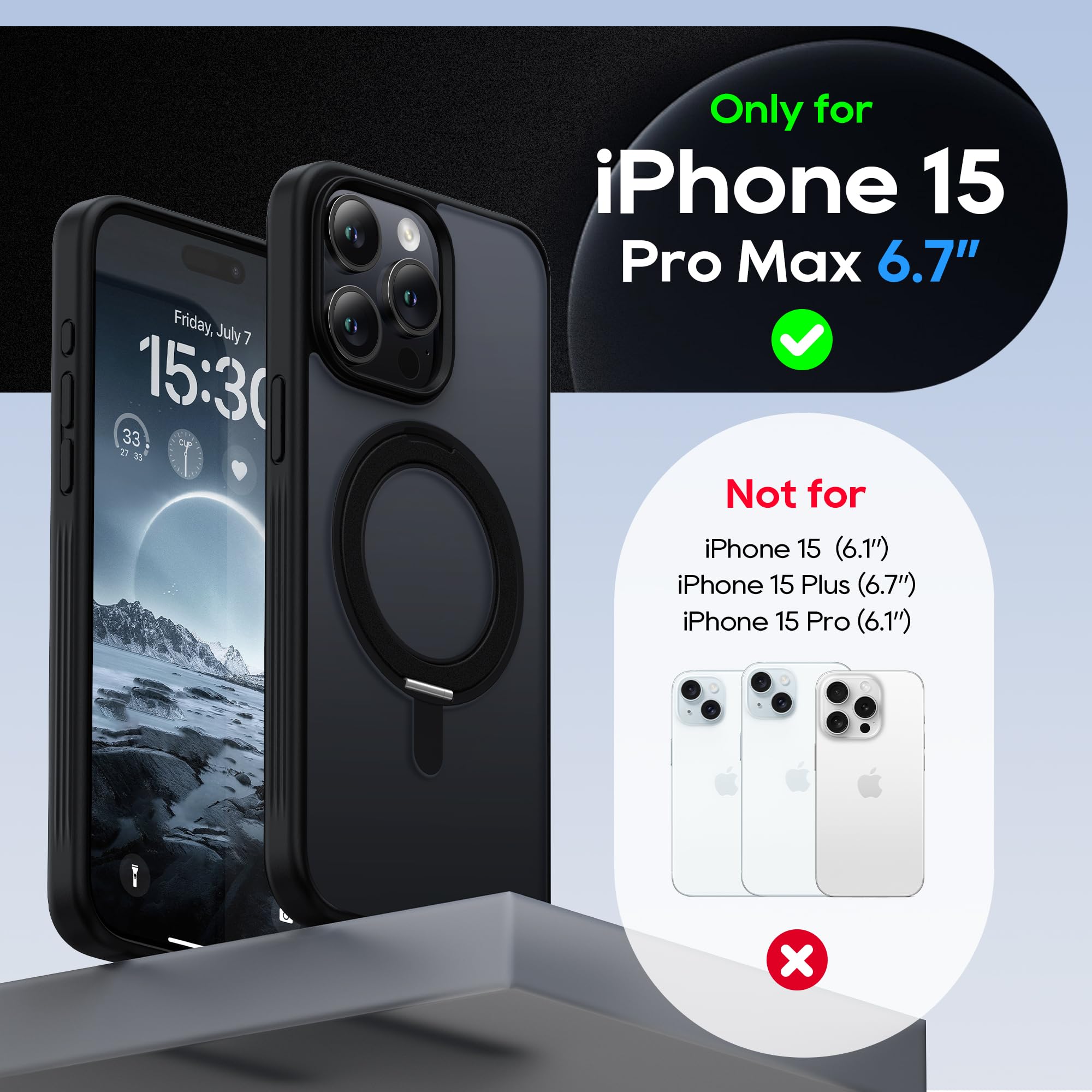 Niunisi Stand for iPhone 15 Pro Max Case - Image 2