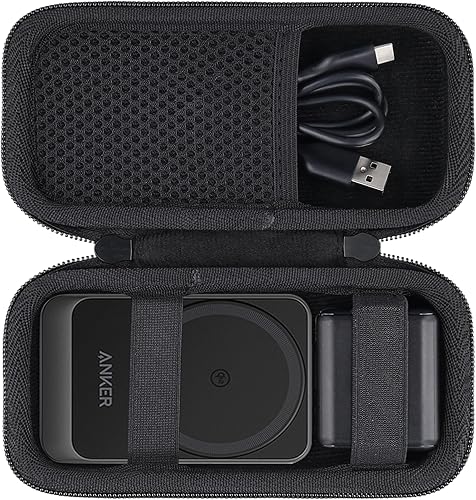 Miniatura 10 de co2CREA Funda rígida compatible con el cargador MagSafe 3 en 1 de Anker Cube de 15 W de carga rápida, plegable, cargador inalámbrico plegable