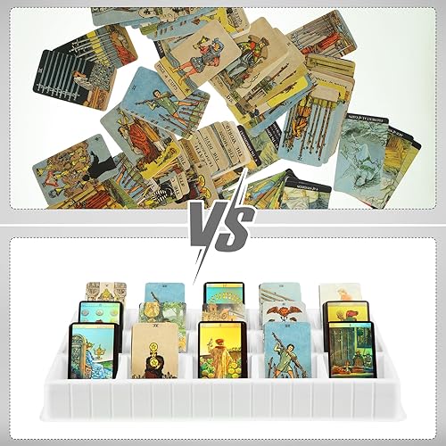 Miniatura 4 de Geetery Paquete de 4 bandejas de clasificación de tarjetas y bandeja de distribuidor, bandeja de tarjetas deportivas, clasificador de tarjetas de