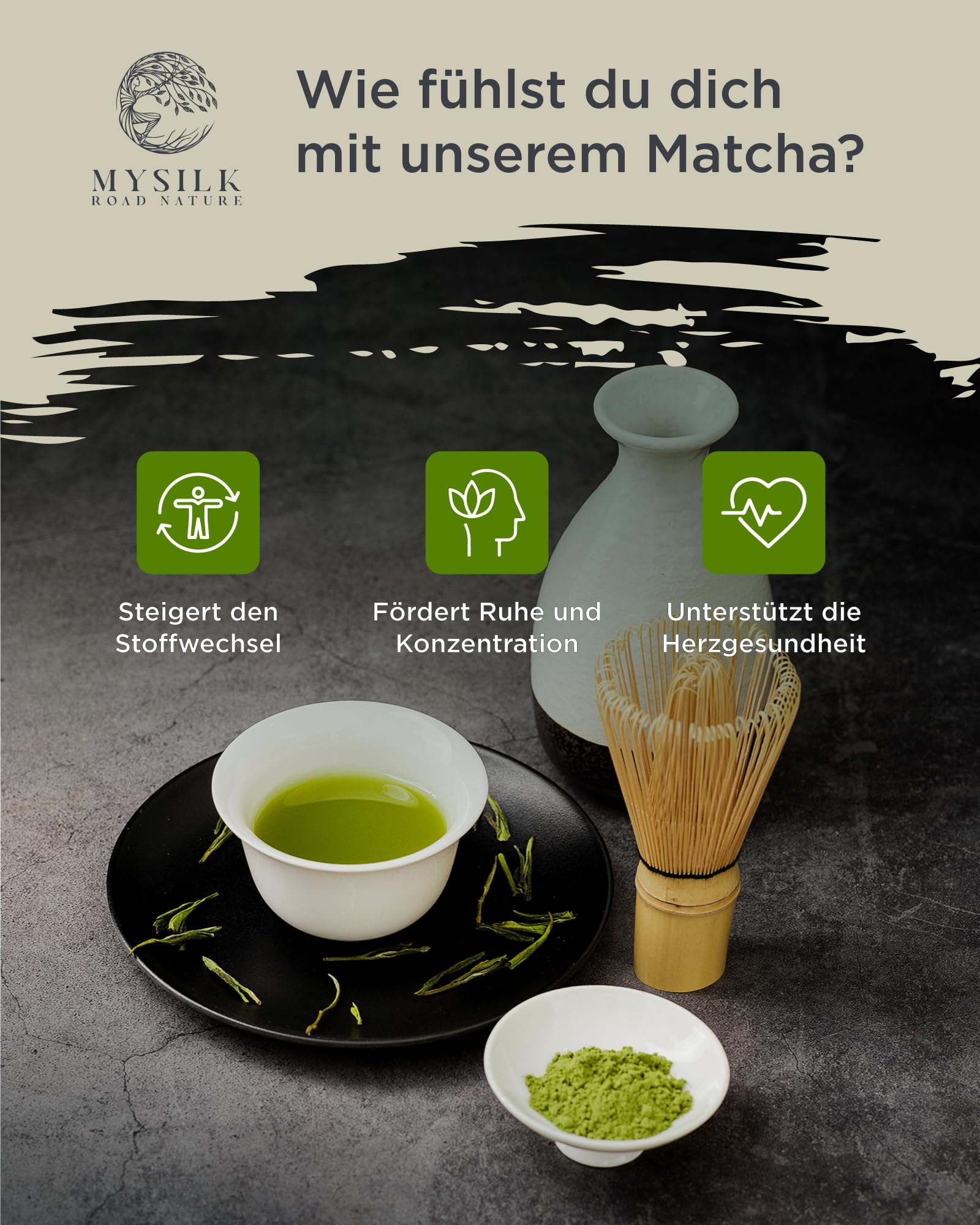 MySilkRoadNature Saemidori Matcha Pulver 90g aus Yame in Japan I Ceremonial Grade Single aus erster Ernte I Reines Matcha Tee Pulver für Matcha Latte & Tee Zeremonien