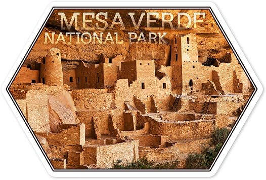 Die Cut Sticker Mesa Verde National Park, Colorado, Cliff Palace, Photograph Vinyl Sticker, Waterproof Decal for Cars, Water Bottles, Laptops, Coolers, Large