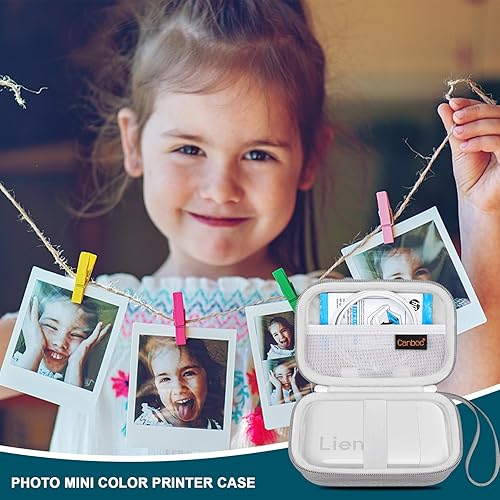 Miniatura 7 de Canboc Estuche rígido para impresora fotográfica Liene de 2 x 3 pulgadas, mini caja de impresora instantánea instantánea instantánea, bolsa de malla