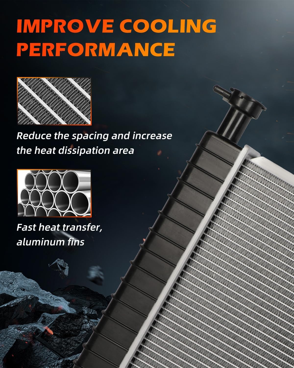 OCPTY Auto Parts Radiator Replacement for 1996-2002 for Chevrolet for Express 1500 4.3L 1996-2002 for Chevrolet for Express 1500 5.0L 1997-2002 for Chevrolet for Express 1500 5.7L