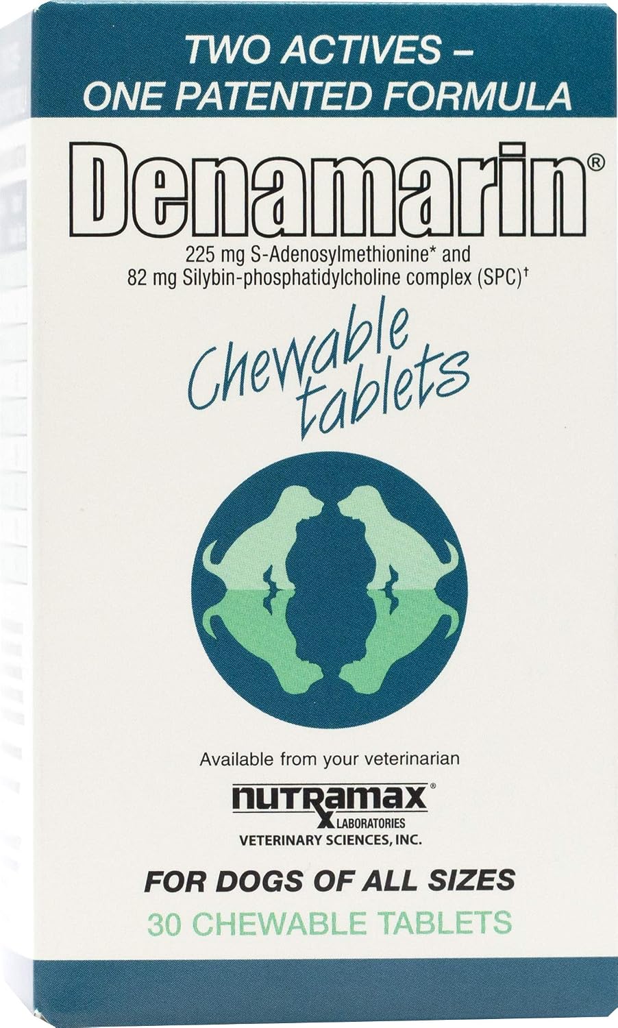 Nutramax Denamarin Liver Health Supplement for Dogs, With S-Adenosylmethionine (SAMe) and Silybin, 30 Chewable Tablets