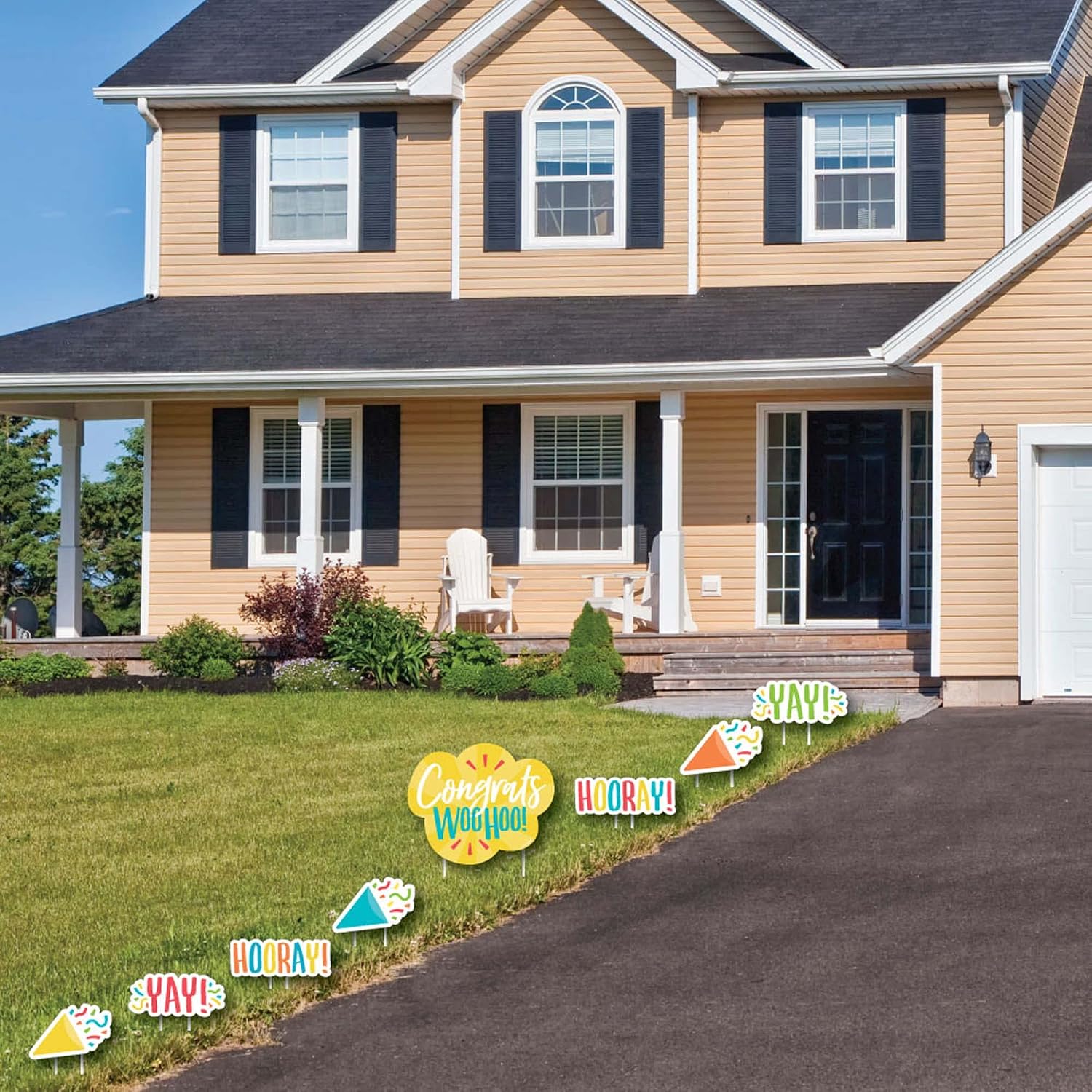Big Dot of Happiness Congrats - Yard Sign and Outdoor Lawn Decorations - Congratulations - Set of 8