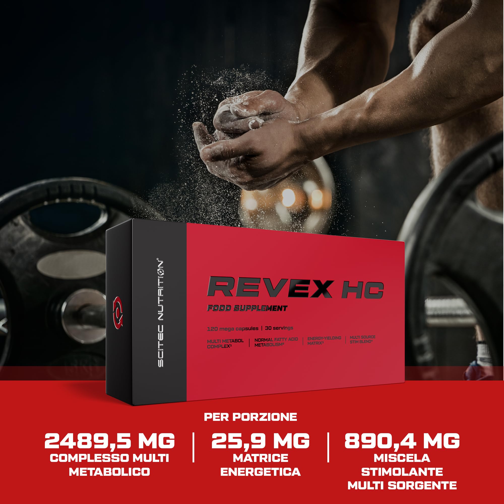 Scitec Nutrition Revex HC | L-carnitina | HCA | CLA | Aminoacidi | Estratti vegetali | Vitamine e minerali | con caffeina, 120 Mega Capsule