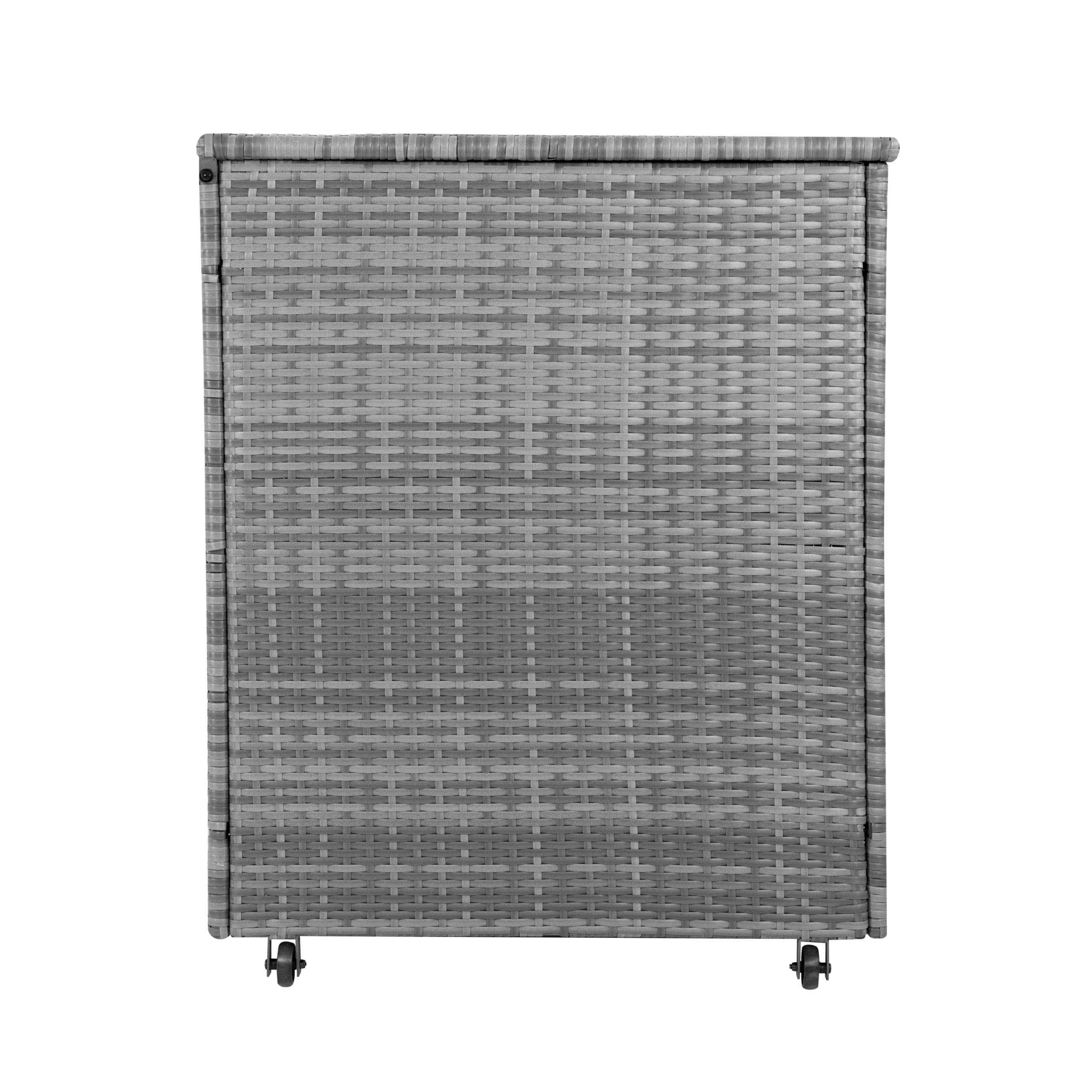 Box Contenitore Rattan Giardino 996L Grigio Rivestimento Impermeabile con Zip Baule Grande per Cuscini Coperte Attrezzi Giochi Telaio Acciaio Resistente Agenti Atmosferici Coperchio Pistoni Gas Ruote