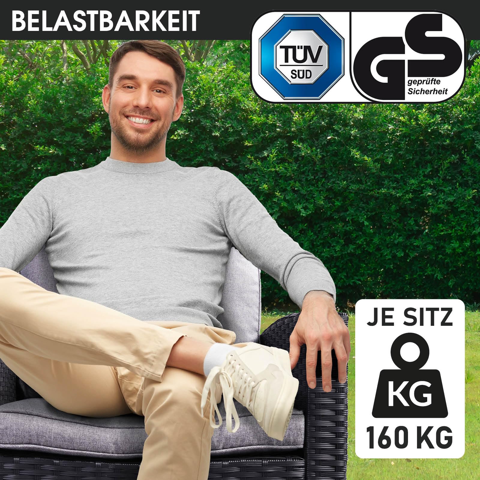 BRAST Gartenmöbel Set Family | bis zu 11 Personen viele Farben | inkl. extra Dicke Kissen | TÜV geprüft | Outdoor Loungemöbel Sitzgruppe Essgruppe Garnitur