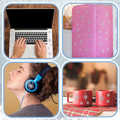 Vista 75 de Epakh 84 calcomanías de estrella de diamantes de imitación, calcomanías de estrella de cristal autoadhesivas con purpurina plateada, para paquete