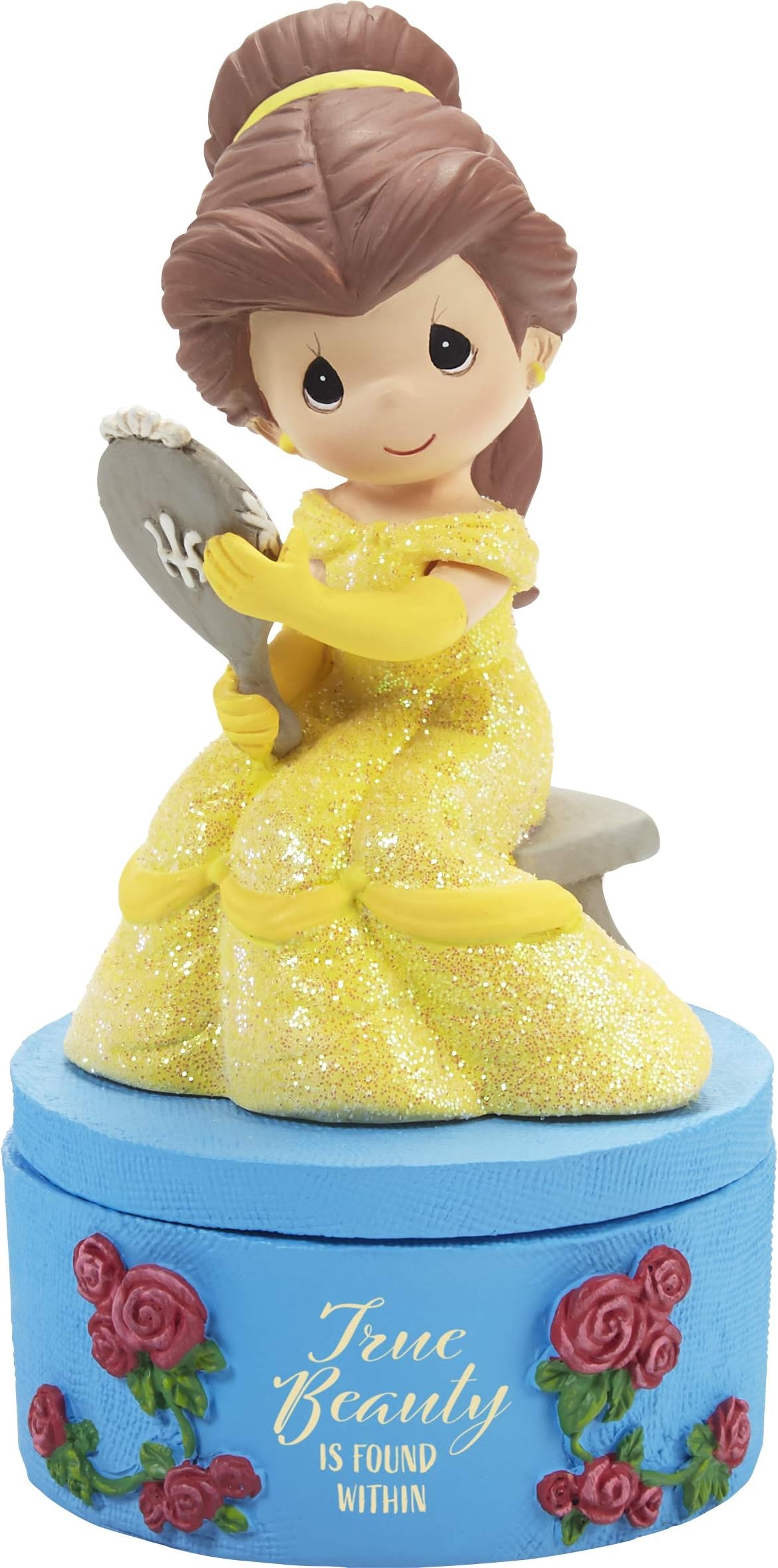 Precious Moments Disney Belle Beauty and The Beast Resin Covered Keepsake Box
