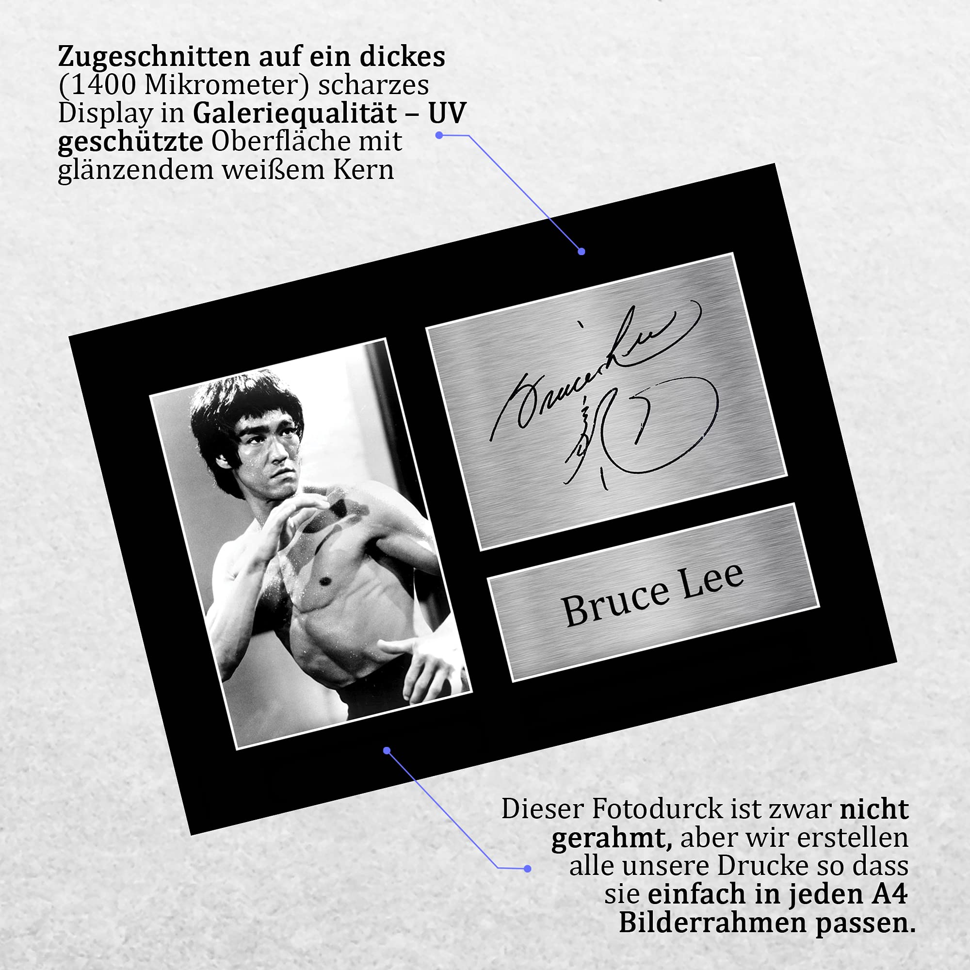 HWC Trading Bruce Lee A4 Ungerahmt Signiert Gedruckt Autogramme Bild Druck-Fotoanzeige Geschenk Für Martial Arts Enter The Dragon Filmfans