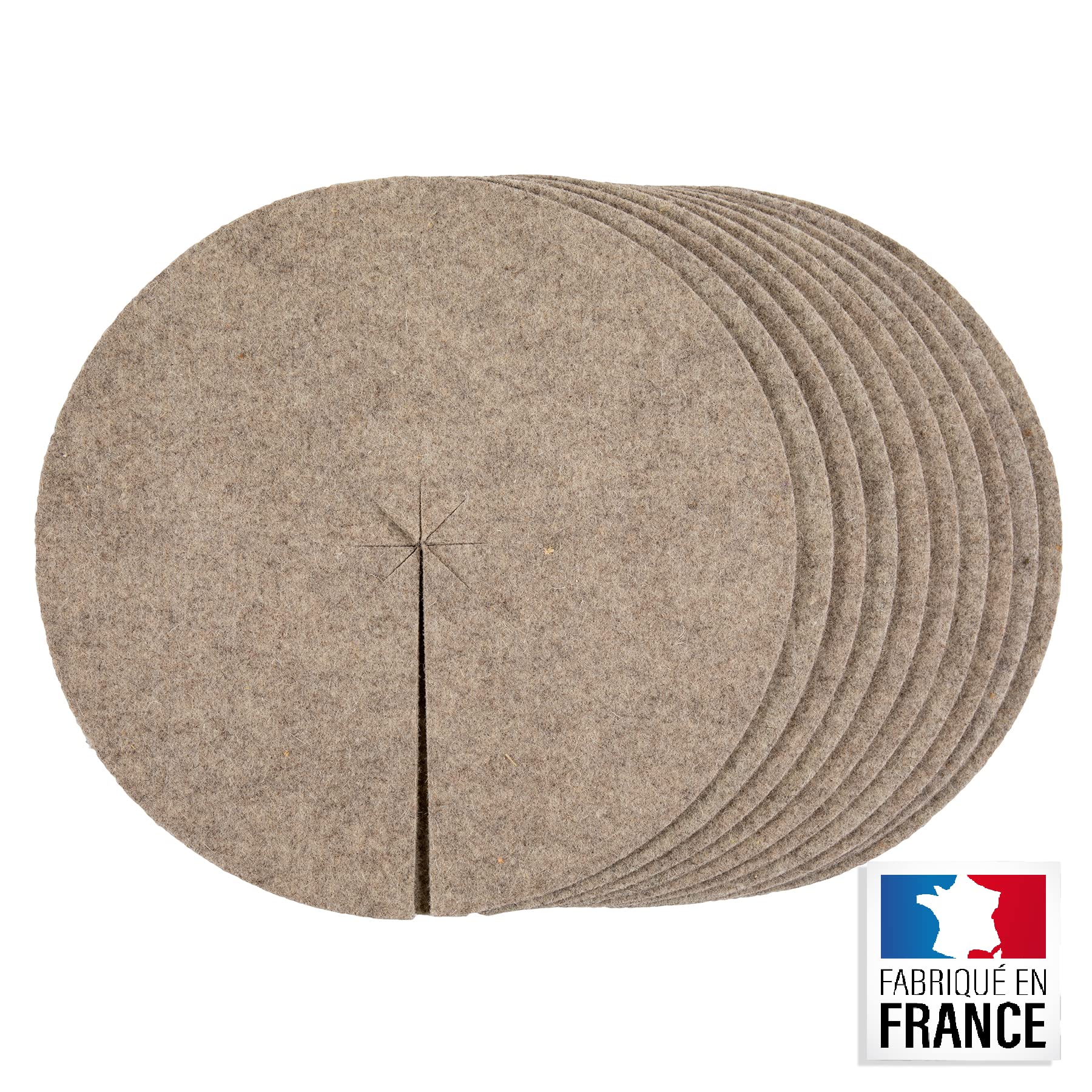 La cordeline Lot 10 Disques Paillage Laine Naturelle Ø 40 cm ACJN10LF-L10