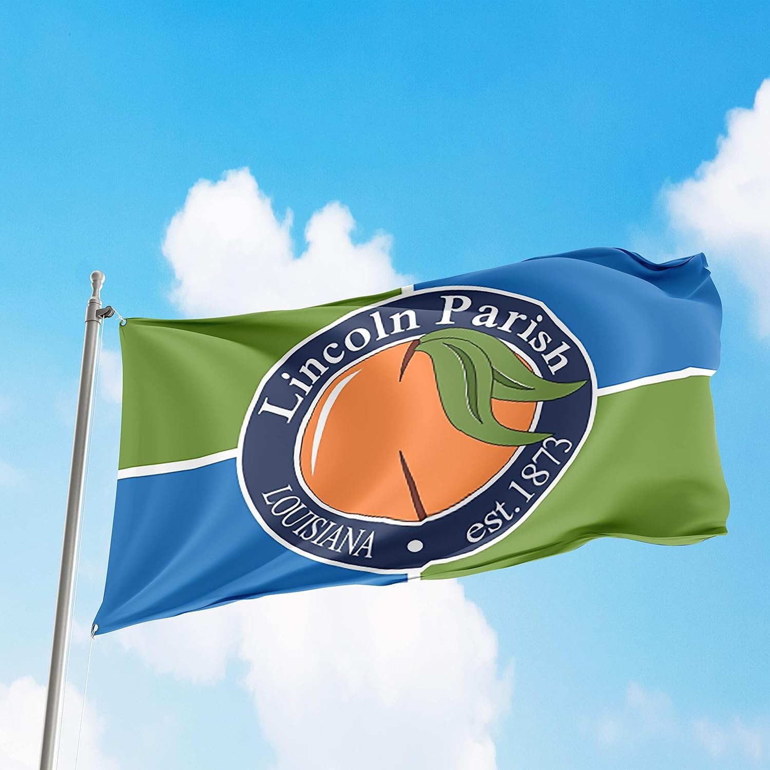 Lincoln Parish Louisiana Flag 3x5 ft – Historic City Pride Banner for Home, Office, Outdoor Events & Collectors – Vivid Color, Double Stitched – Durable 150D Polyester State Heritage Decor
