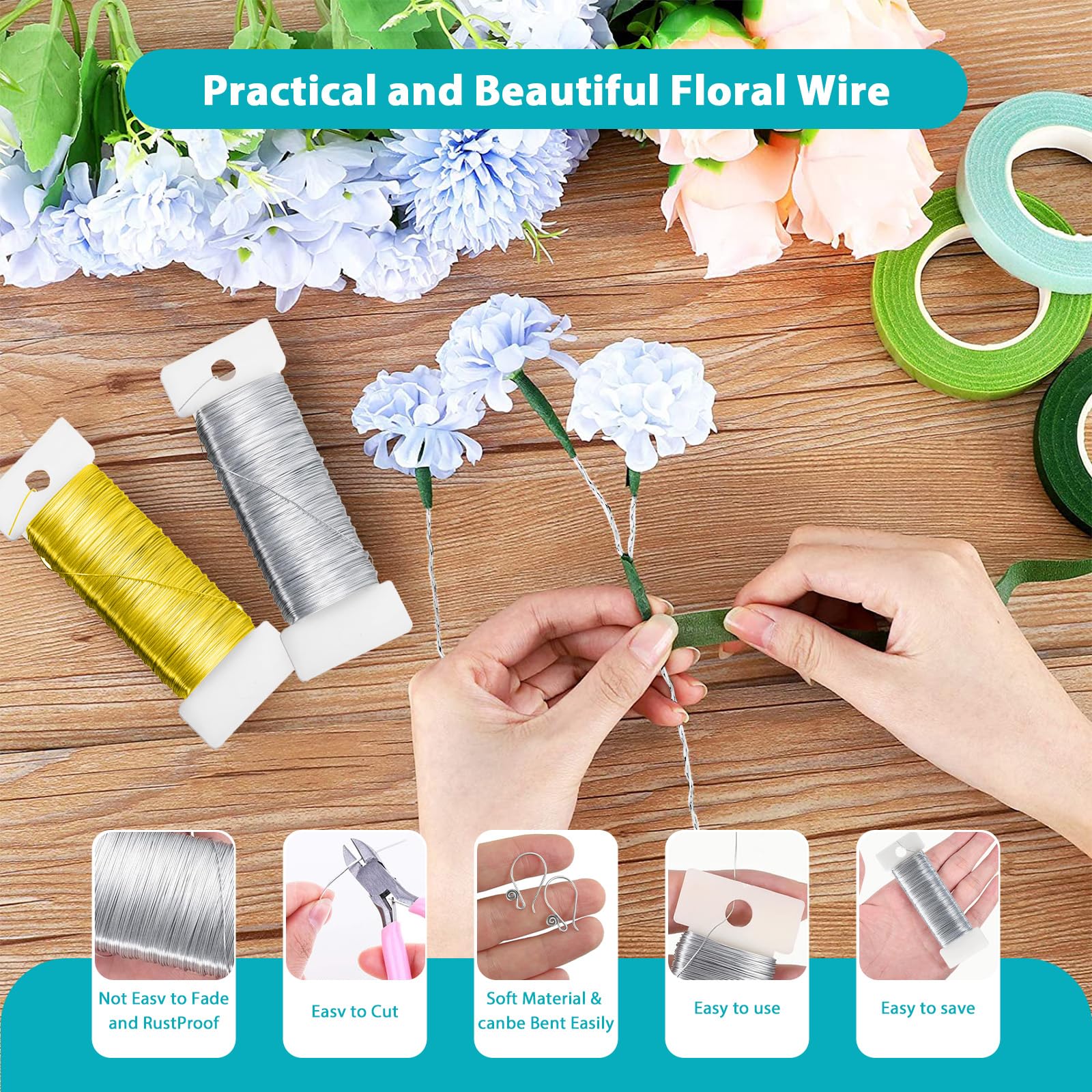 Filo Per Gioielli Nero - 0.35 Mm X 50 M, Morbido, Per Fai Da Te, Bouquet E Decorazioni - Foto 8