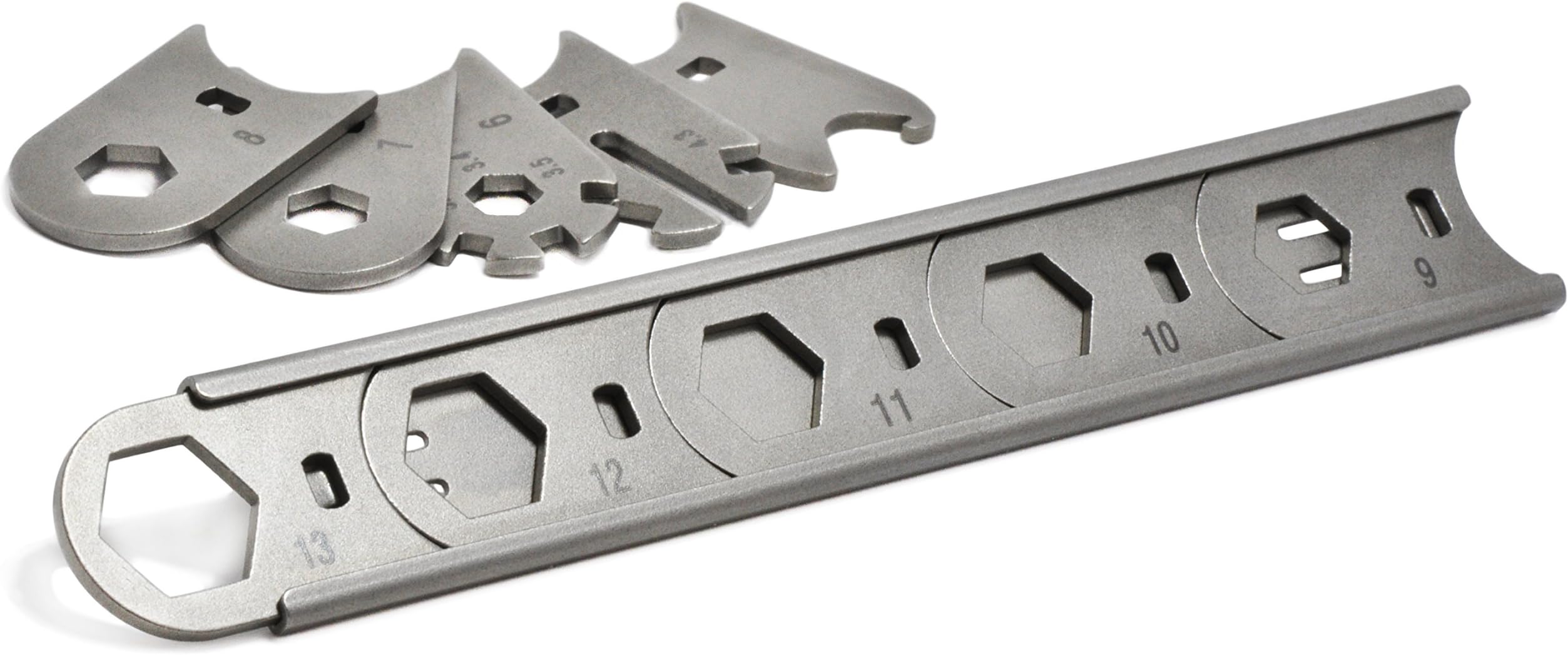 Mininch WRENCHit Interchangeable Hex Wrench System, Designed for EDC Utility on Bikes, Furniture, Appliances, Gadgets and More (Metric WRENCHit System/Silver)