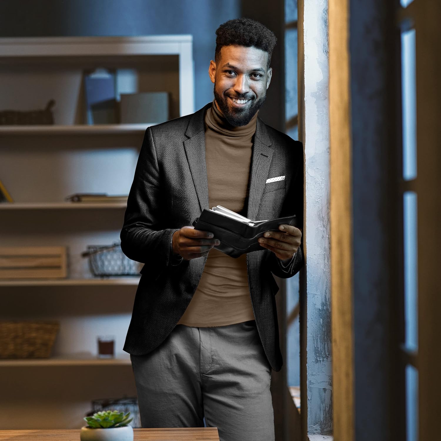 Utopia Wear Turtleneck Men Slim Fit UPF 50+ Lightweight Pullover Sweater Long Sleeves Top - Image 3