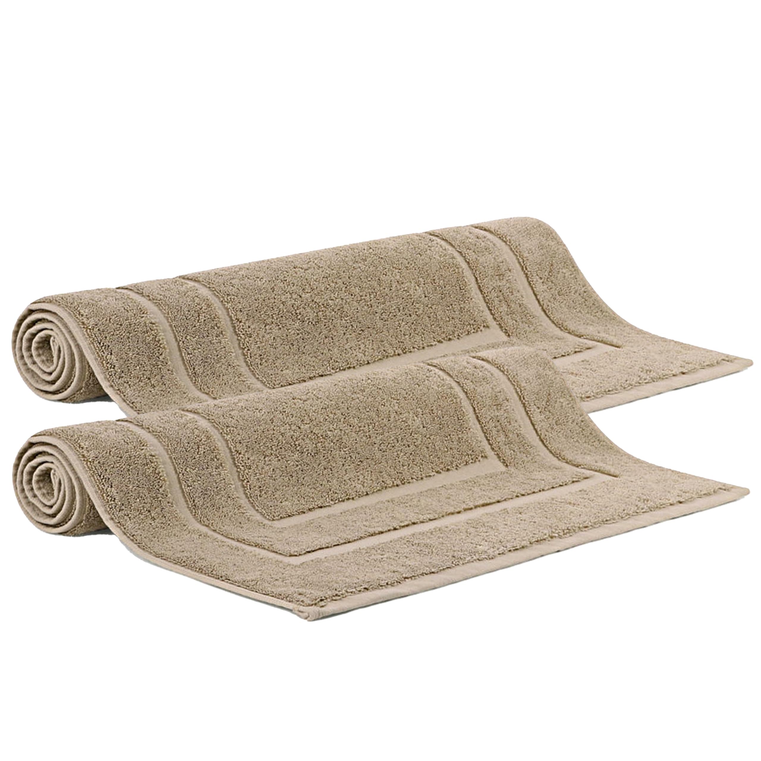 Makooz 2 Cotton Banded Bath Mats, Not Bathroom Rug, 50x70 CM 100% Ring Spun Cotton, Machine Washable, Ultra Soft