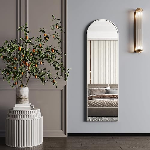 Miniatura 10 de AUYHM Espejo de pie, espejo arqueado de longitud completa de 71 x 26 pulgadas, espejos de cuerpo completo, espejos grandes para la venta, espejo de