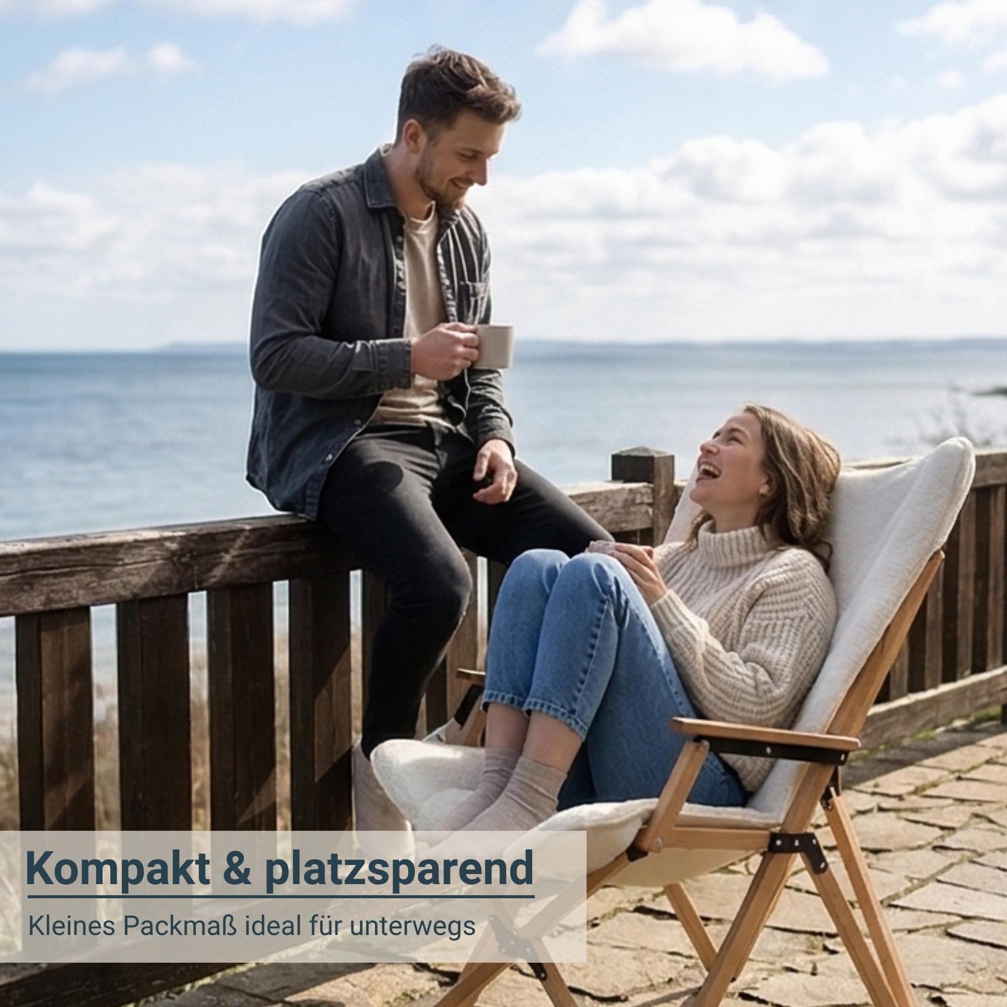 osoltus Faltsessel Sessel Campingsessel Holz m.Fellbezug Greg