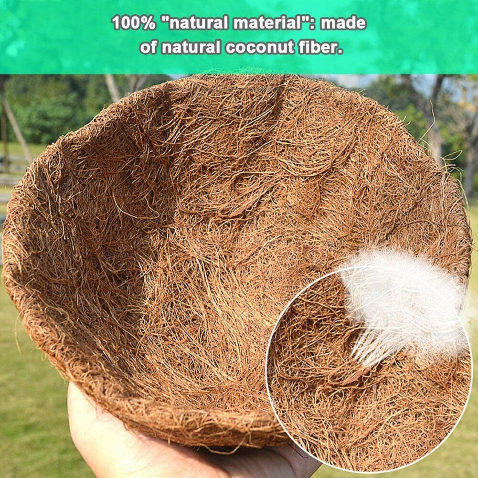BboUod 2 Fodere In Fibra Di Cocco Per Fioriere Da Finestra, 61x20 Cm, Naturali E Biodegradabili