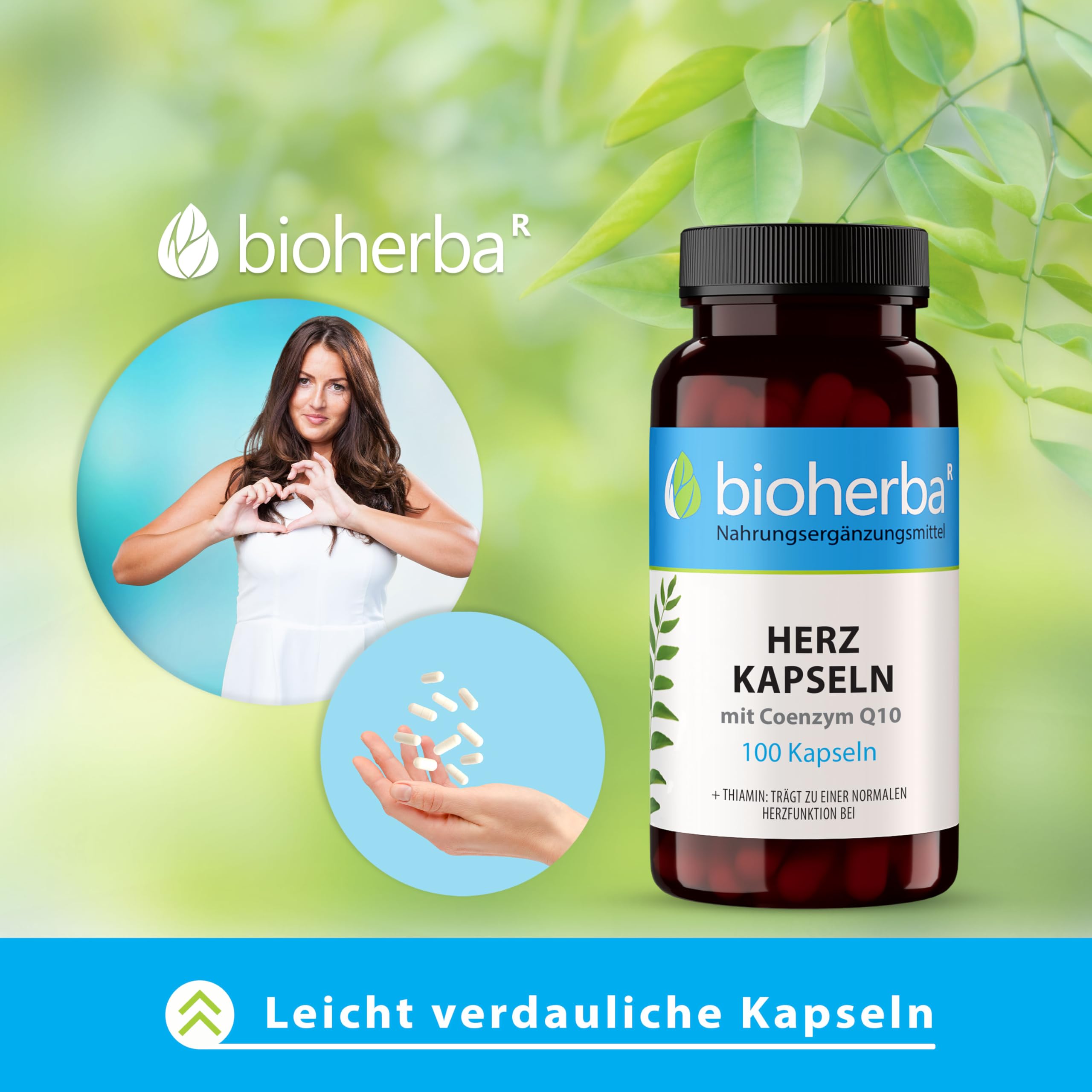Bioherba Heart Essentials 100 Kapseln – Nahrungsergänzung mit Weißdorn, Kalium und Magnesium