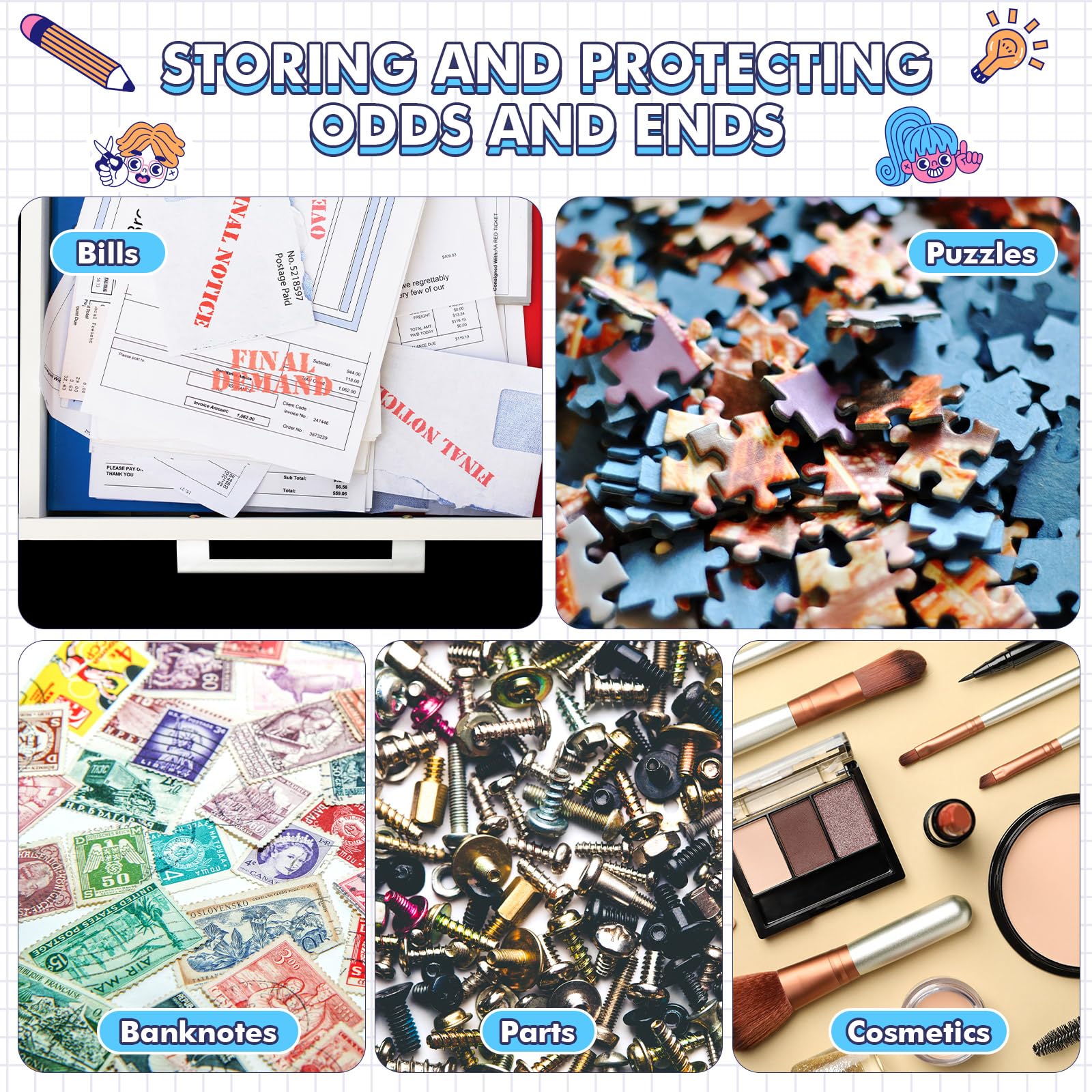 Handepo 100 sacchetti A6 in rete con cerniera, con tasca per etichette, 24 x 11,4 cm, impermeabili, piccole borse per documenti e matite colorate, multiuso, per ufficio, viaggi, puzzle, giochi
