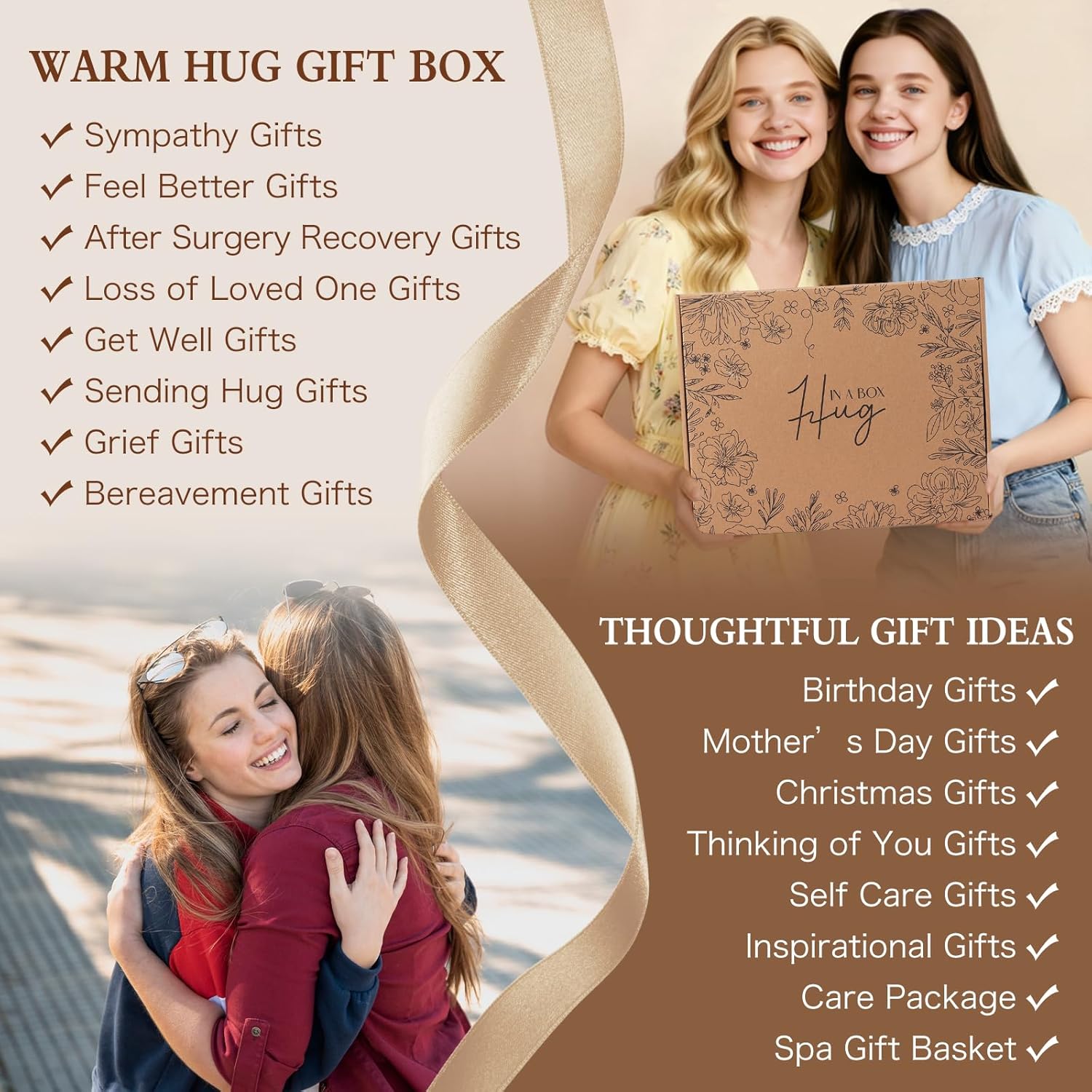 Get Well Soon Gift Baskets for Women, Earth Tone Self Care Package Box After Surgery Thinking of You Feel Better Gifts, Sympathy Gift Basket for Loss of Loved One, Inspirational Gifts for Sick Friends - Image 7