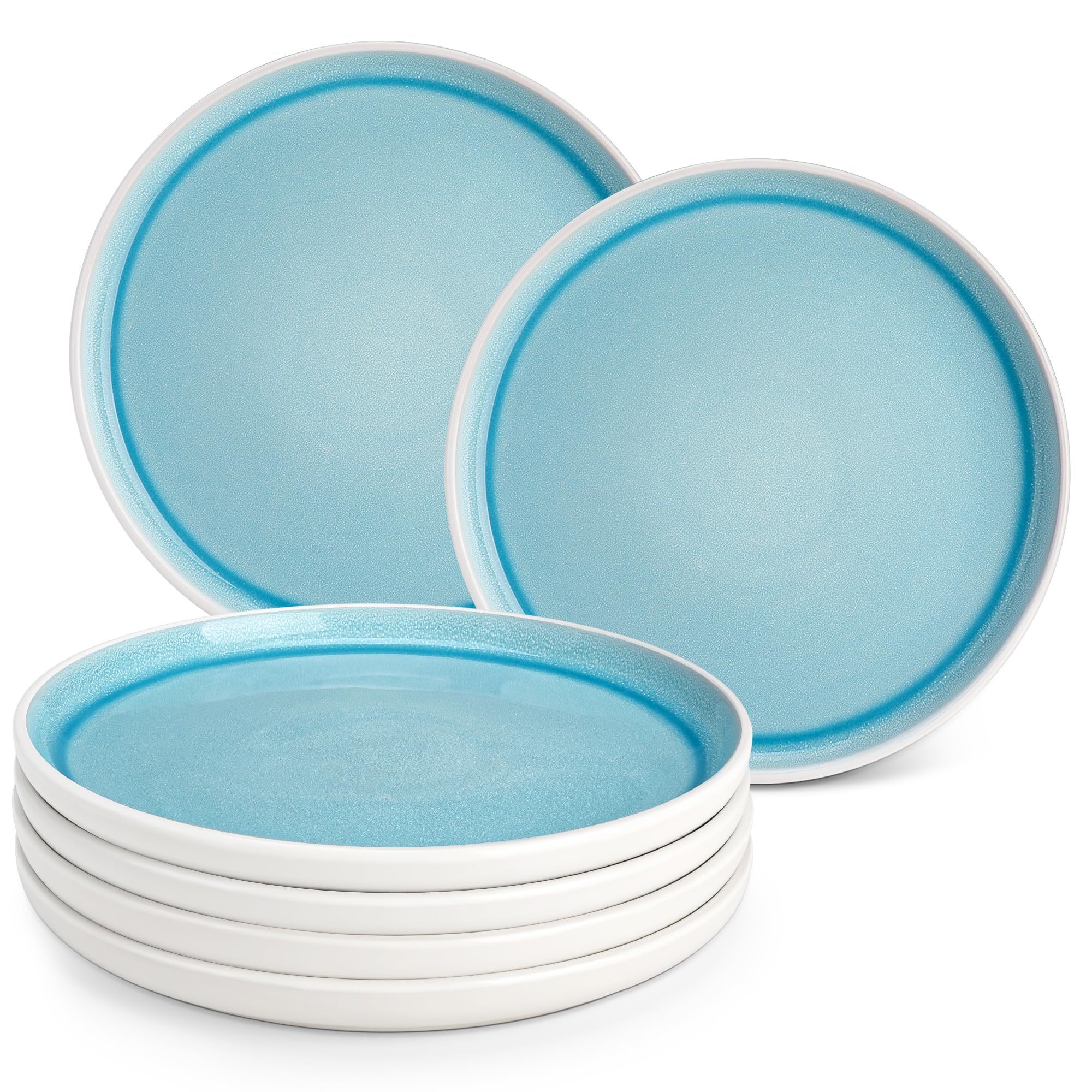 Assiettes plates grès vancasso ELBA grand diamètre 26 cm lave-vaisselle service de table bleu