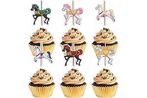 Carousel Horses Cupcake Toppers for Fairy Tale Theme Parties