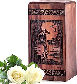 Golf Wooden Urn for Adult Male - Large Cremation Urn for Women Forr Burial - Funeral Urns for Ashes - Memorial Urns for Ashes Adult Female - 10 Inch