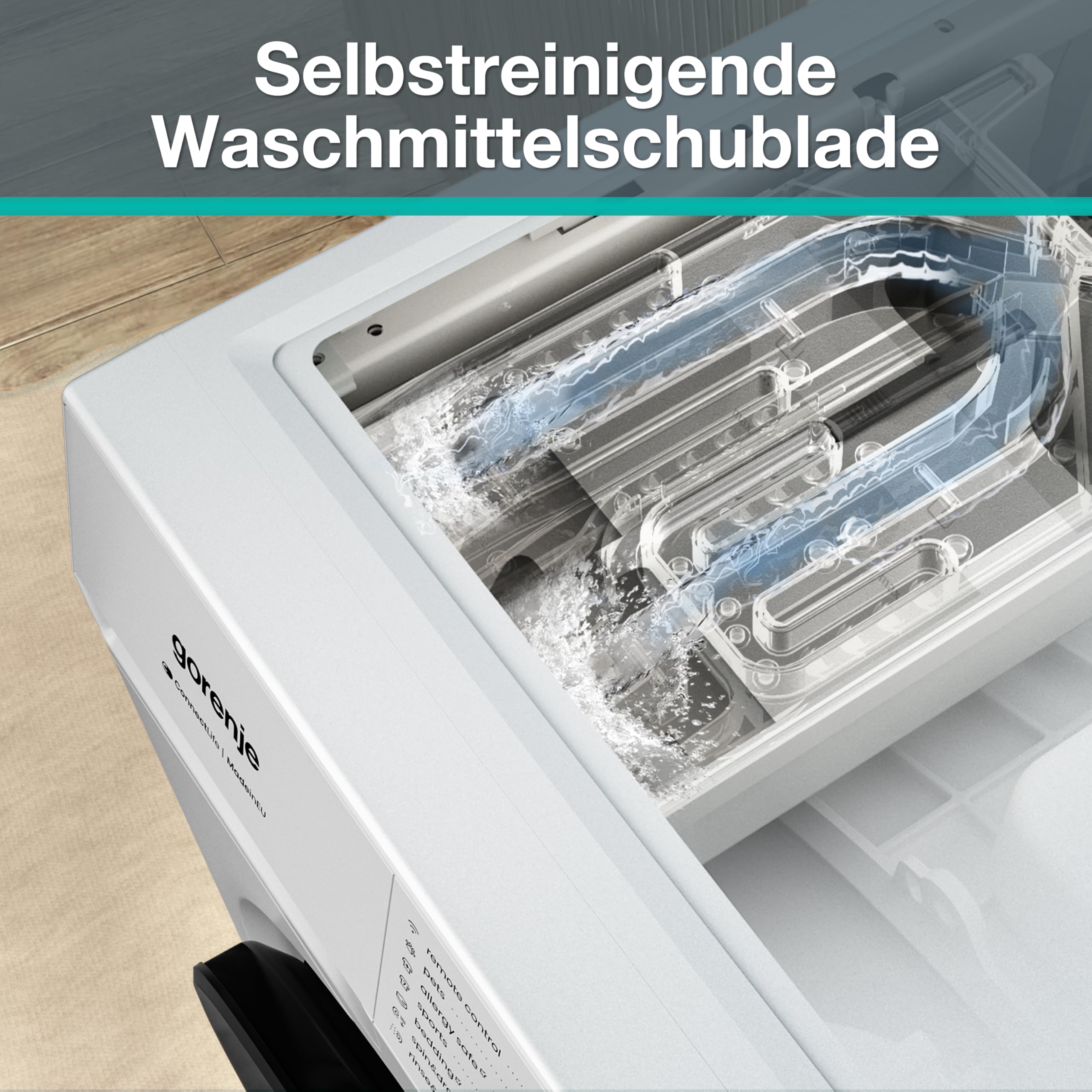Gorenje W5G494A1P1 Waschmaschine 9 kg 1400 U/min ConnectLife Dampffunktion Weiß