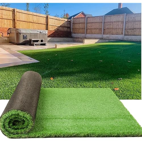 Petgrow Luxurious Artificial Grass 1.77 Inch Pile Height Ultrathick Turf 7 X 15 Feet,Indoor/Outdoor Dog Pee Fake Faux Grass,Synthetic Grass Rug Garden Landscape Patio,Drainage Holes