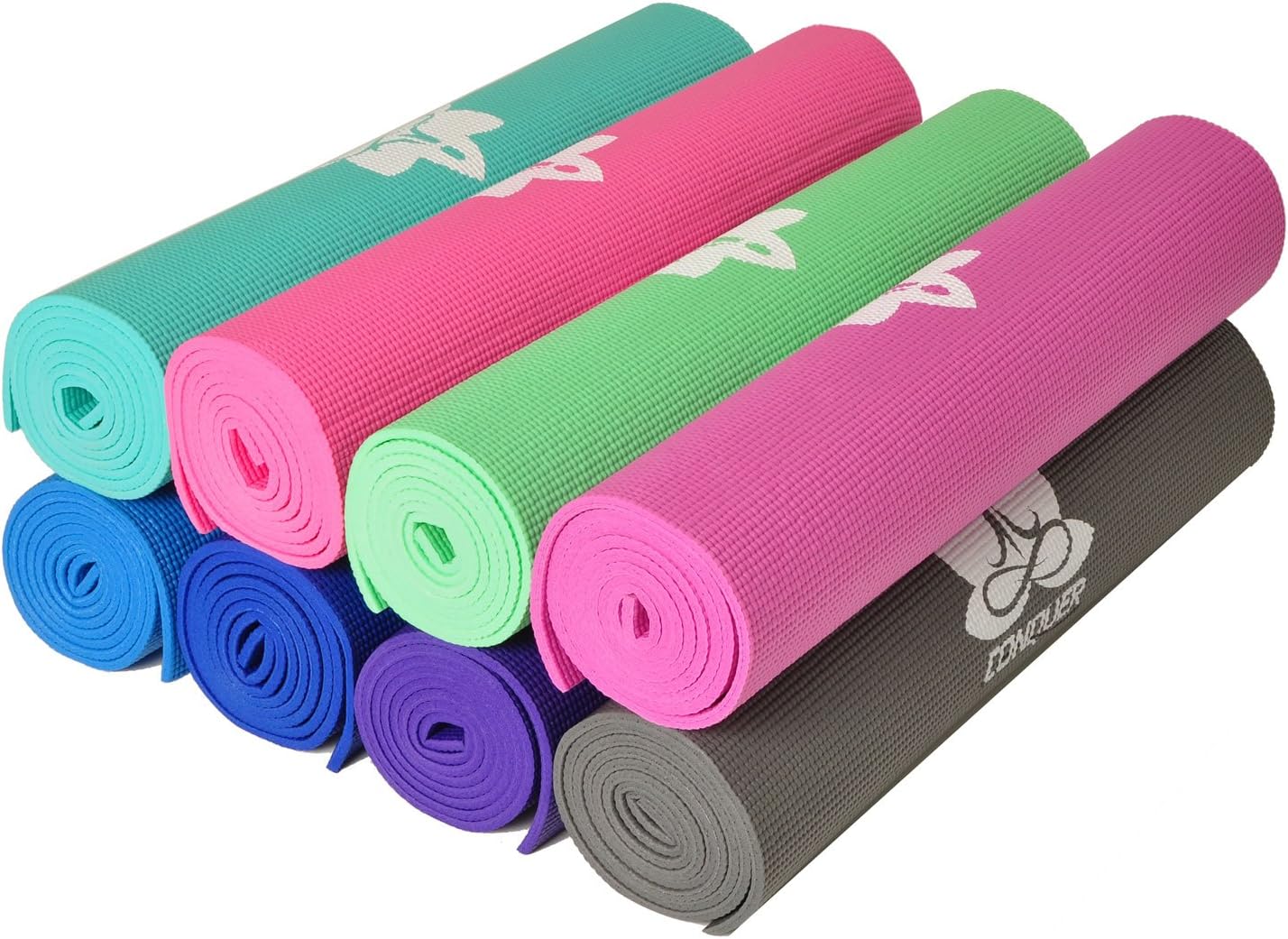 Conquer 1/4" Deluxe Yoga Mat Non-Slip High Density PVC, Vibrant Colors