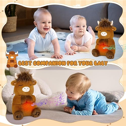 Miniatura 26 de Capybara - Juguete de peluche para bebé, máquina de sonido relajante con luces de música y movimiento de respiración realista, regalos de peluche