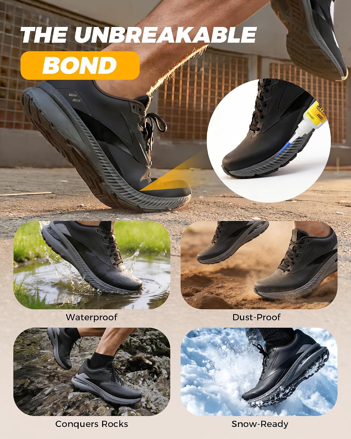 Super Glue and Cement for Shoes – 40ML Gel CA Strong Adhesive, Heavy Duty Instant Bond, Waterproof Clear Shoe Glue Sole Repair for Sneakers, Heels, Boots, Sandals, Tennis Shoes & More image 4