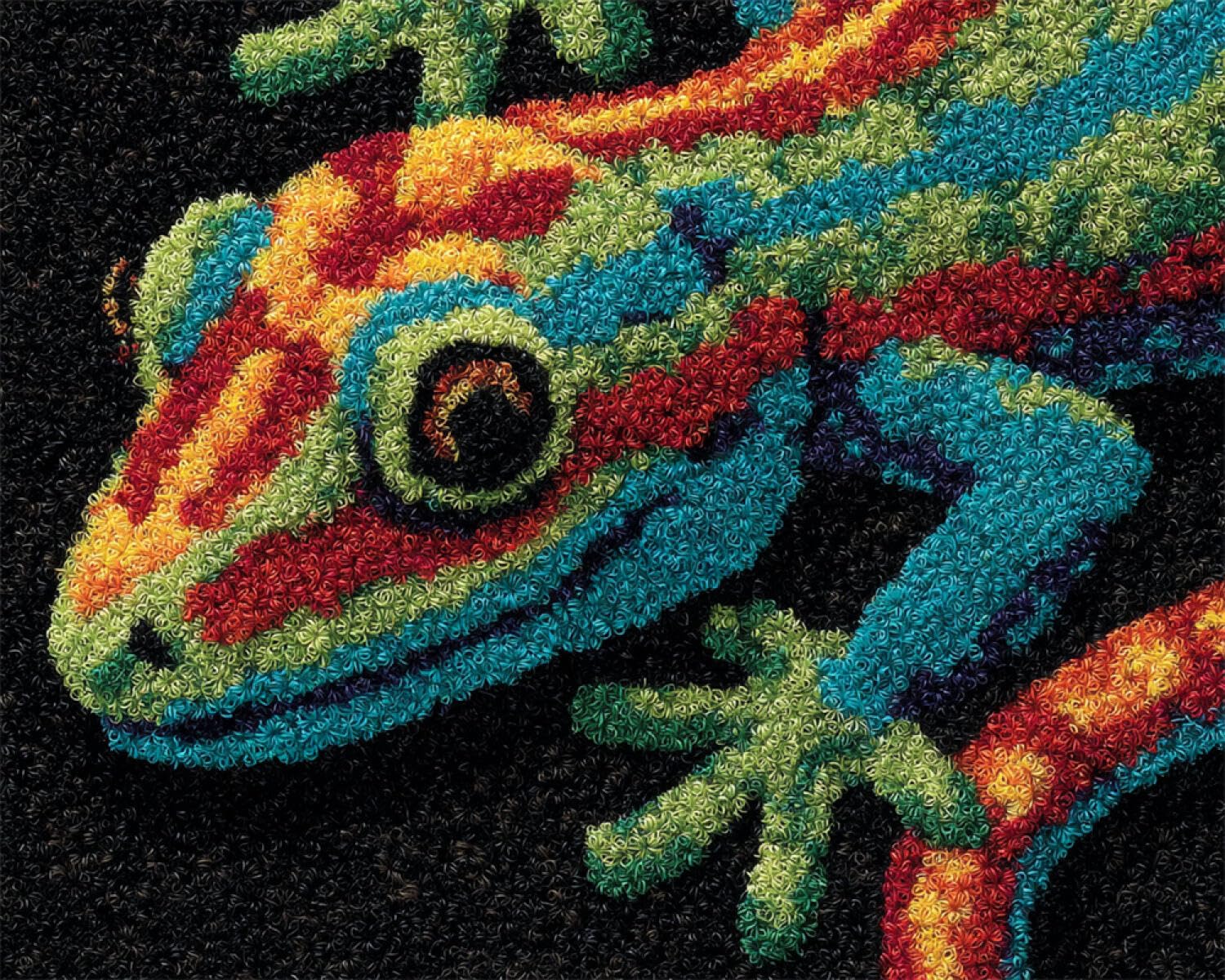 Henypt DIY Latch Hook Rug Kits Cartoon Lizard 52x38cm