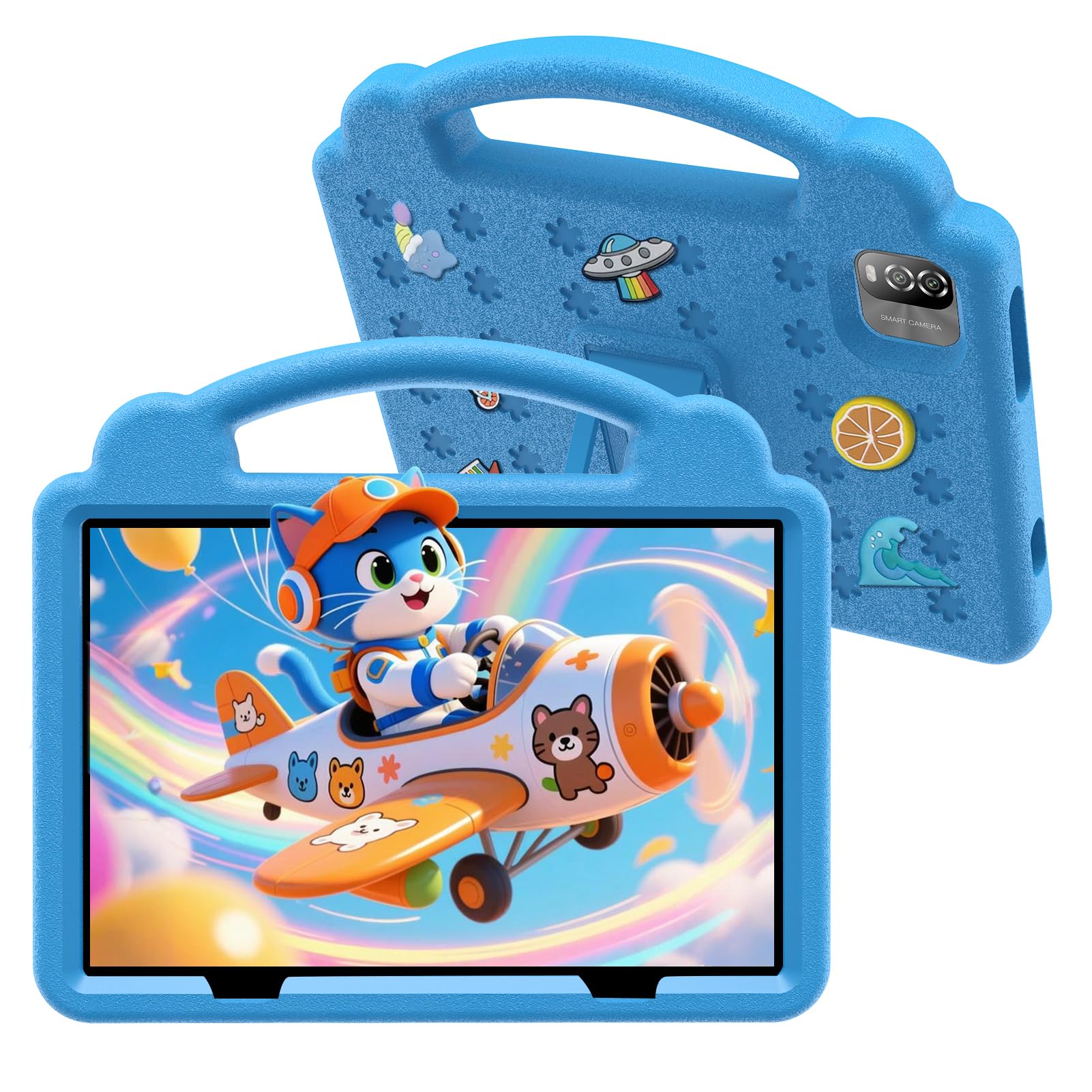 VOLENTEX 10 Inch Kids Tablet with Case, Android 15 Tablets for Age 3-12, 64GB Educational Pad,Parental Control, 5G WIFI6, Dual Camera, 6000mAh,