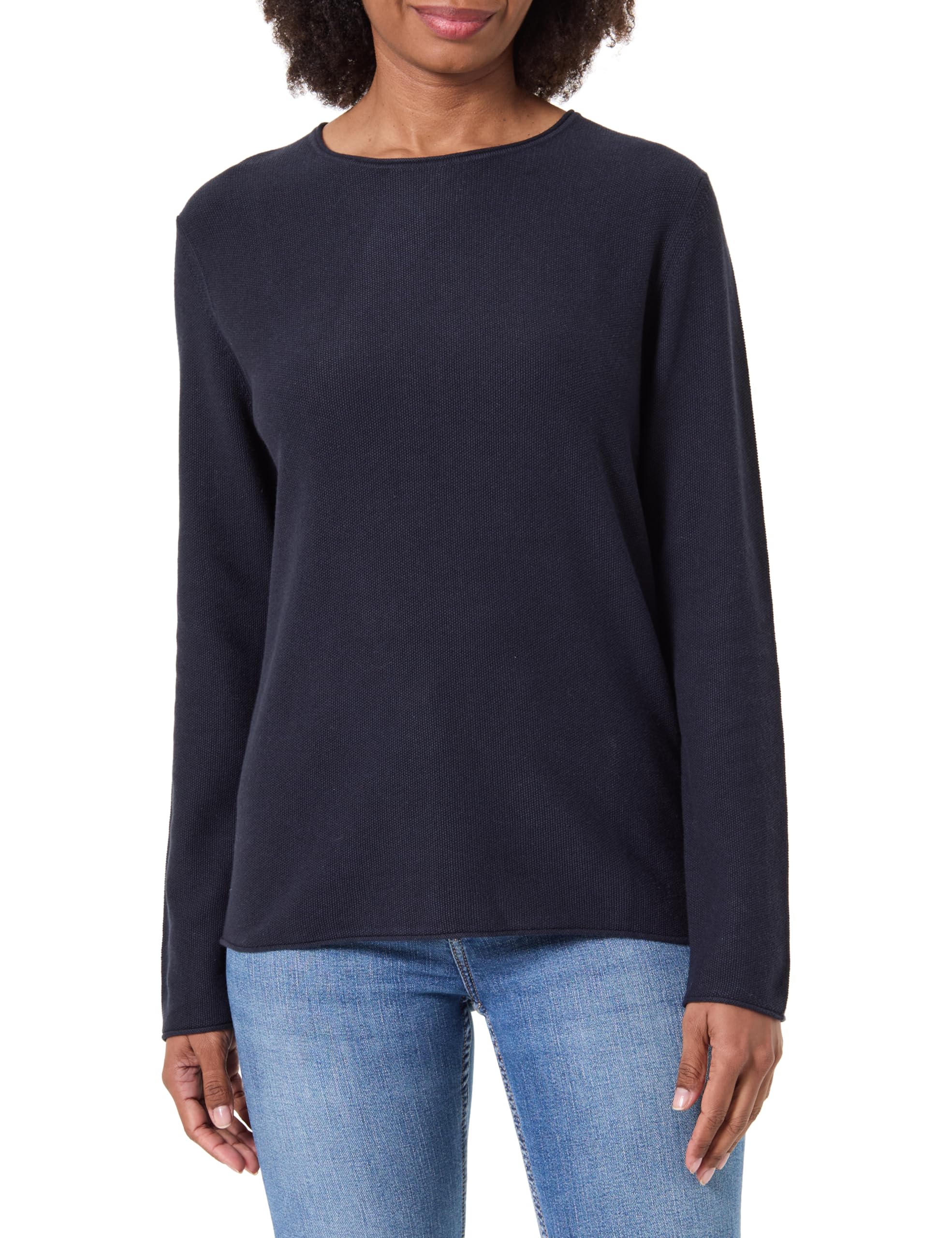 Tom Tailor Damen Strickpullover mit Rundhals, 10668 - Sky Captain Blue, M