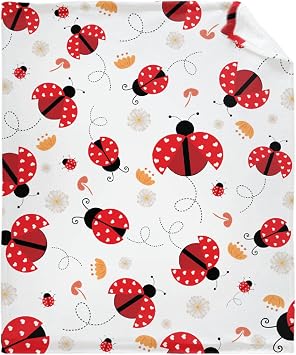 Lady-Bug Baby Blanket Gifts Super Soft Swaddle Newborn Cozy Baby Receiving Blanket Stroller Throw Blanket for Crib 40x30 in forBaby/Puppy